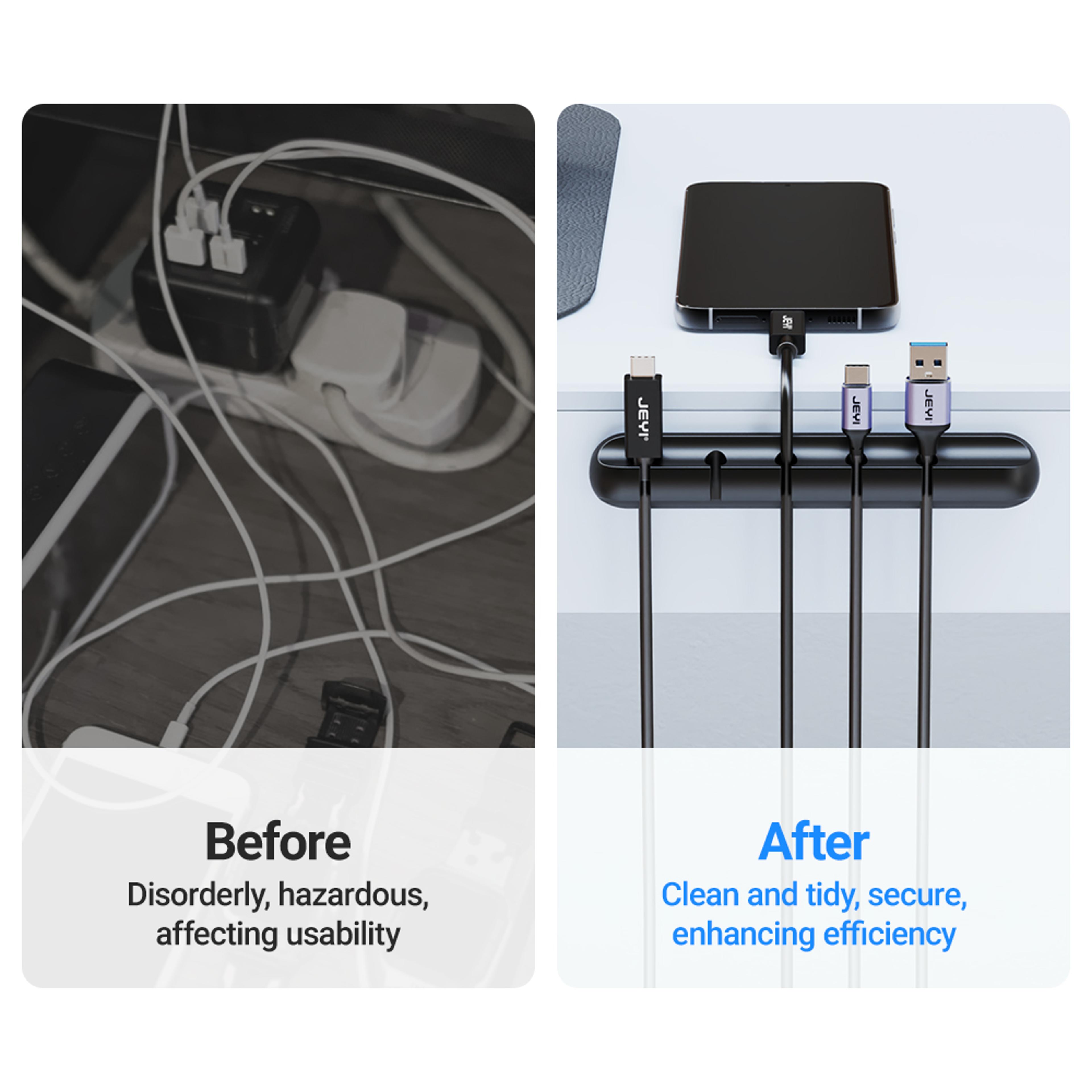 Cord Management Wire Organizer Clips Adhesive Cable Holder For USB Charging Cable Desktop And Night 4