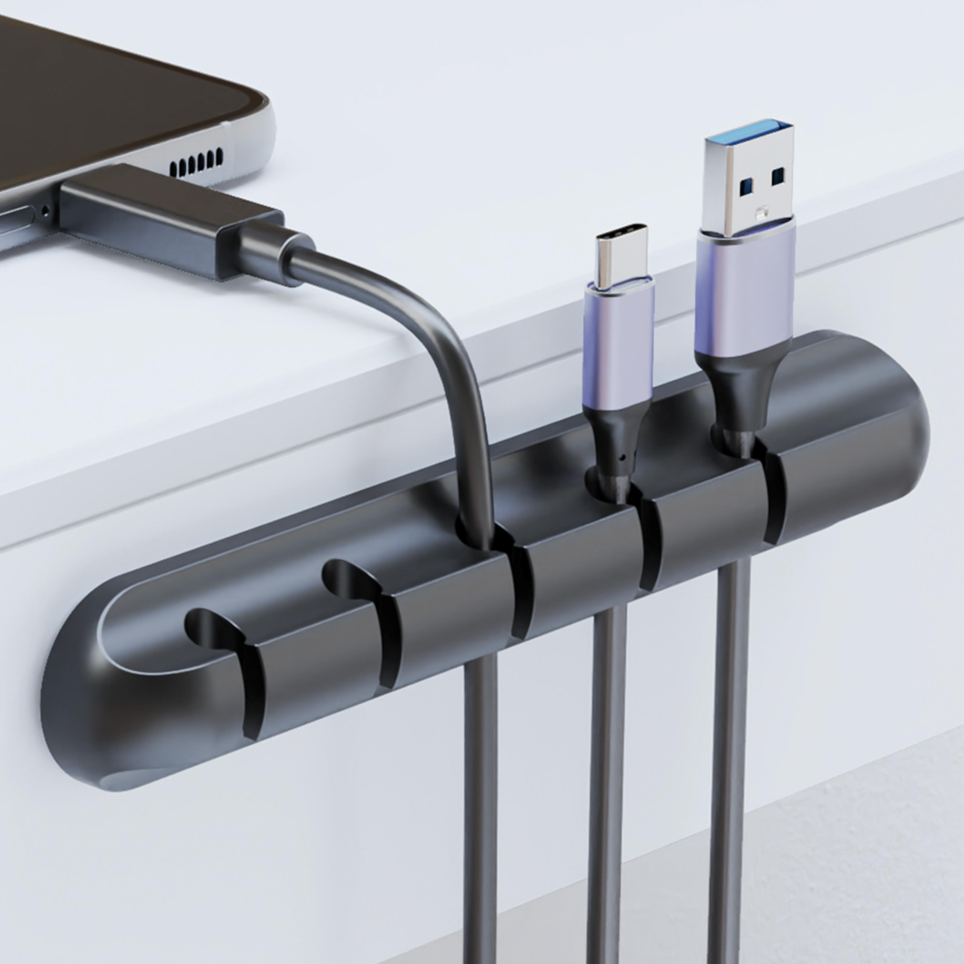 cord management organizer, adhesive cable holder clips for power cord, usb charging cable, nightstand and desktop