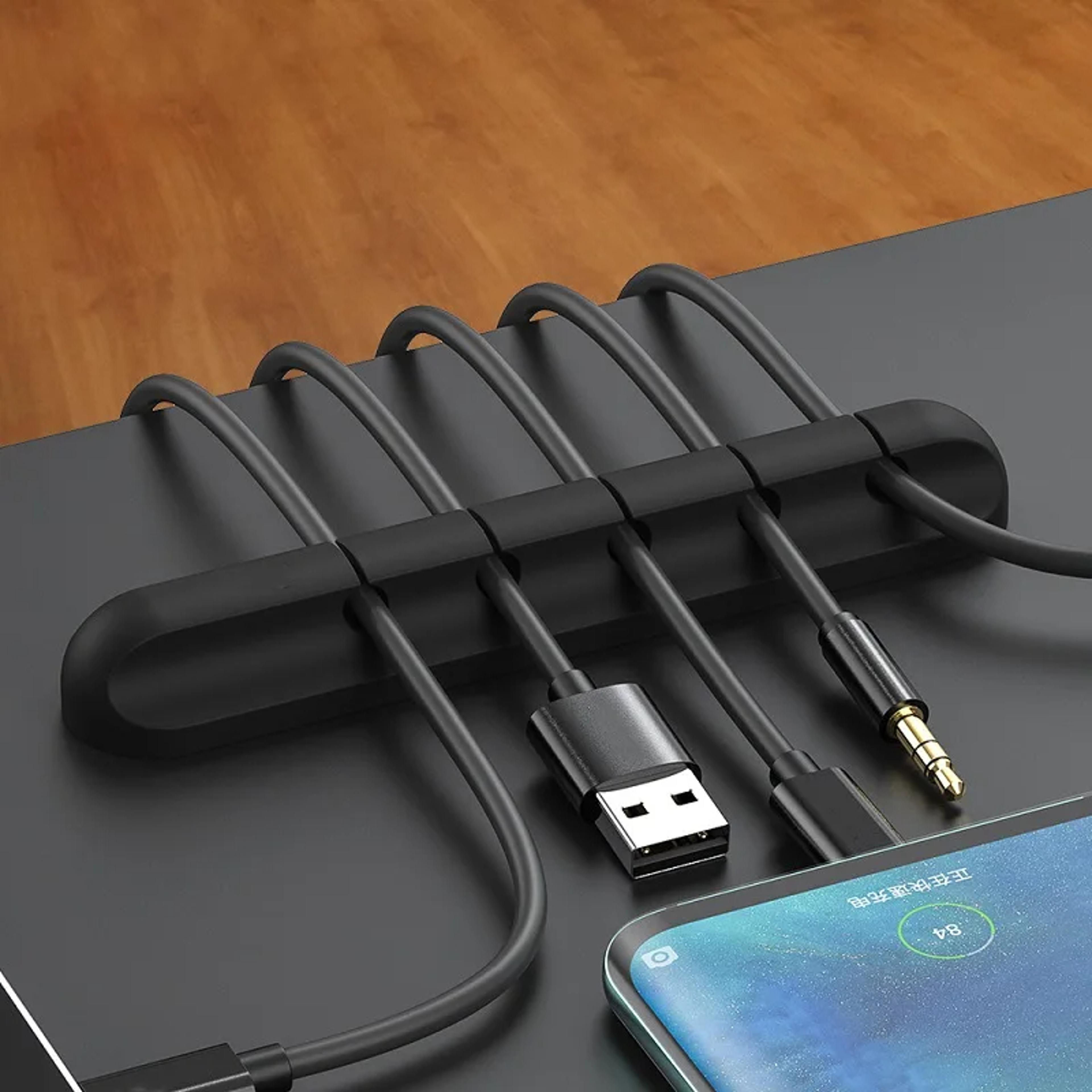 Silicone Cable Cord Organizer USB Cable Winder Self Adhesive Management Clips For Mouse Keyboard He 1