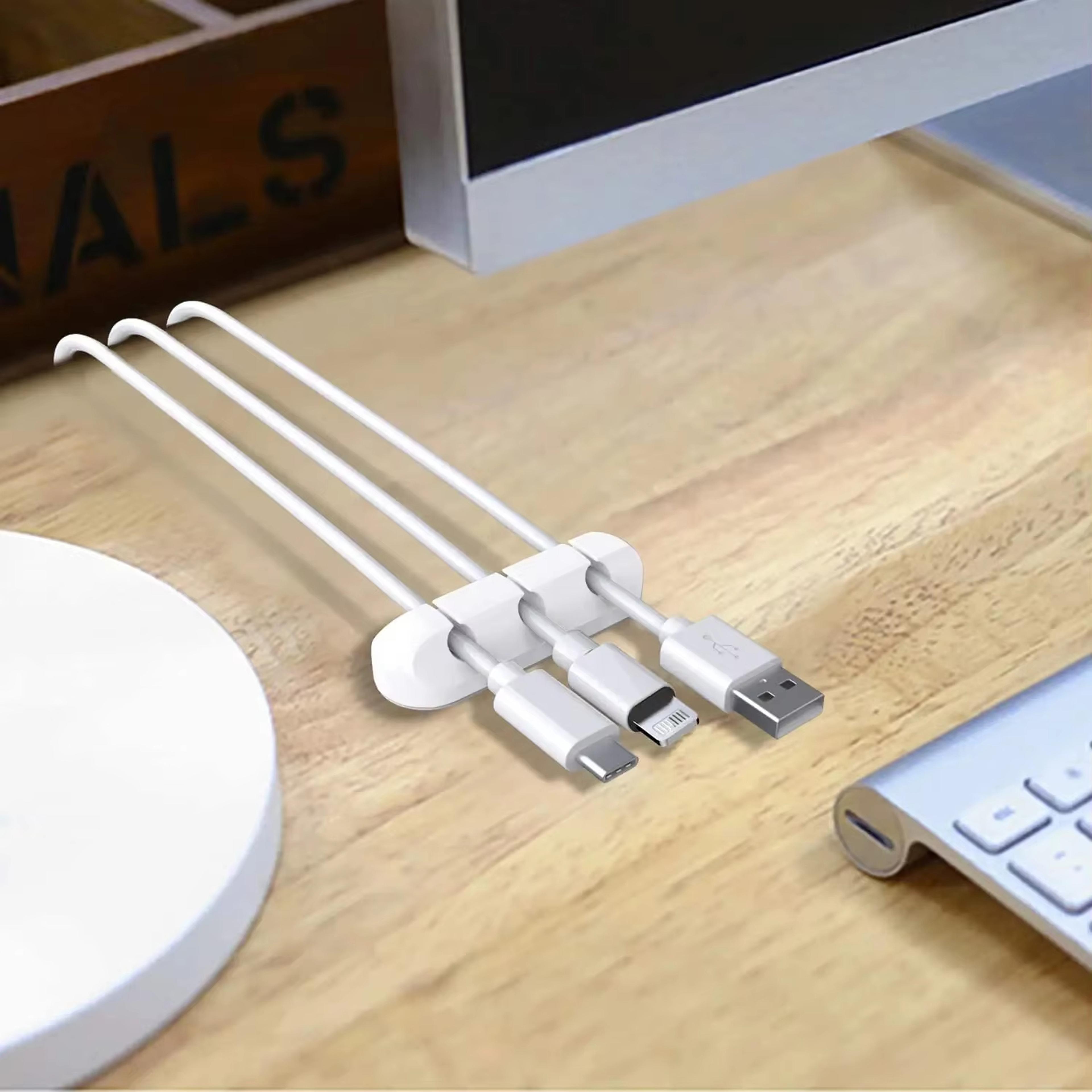 Silicone Cable Cord Organizer USB Cable Winder Self Adhesive Management Clips For Mouse Keyboard He 3
