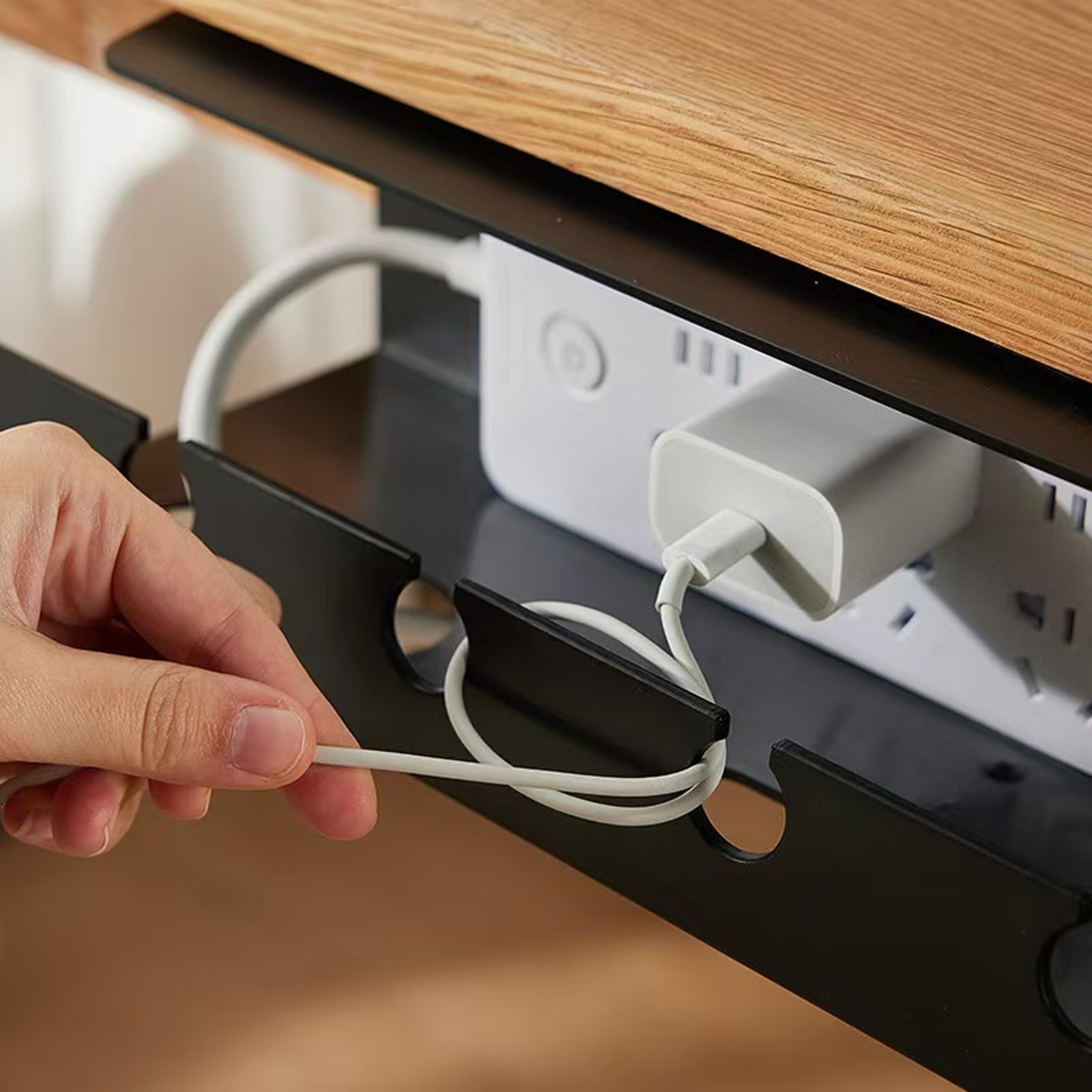 cable tray under desk with clamp power strip cord organizer