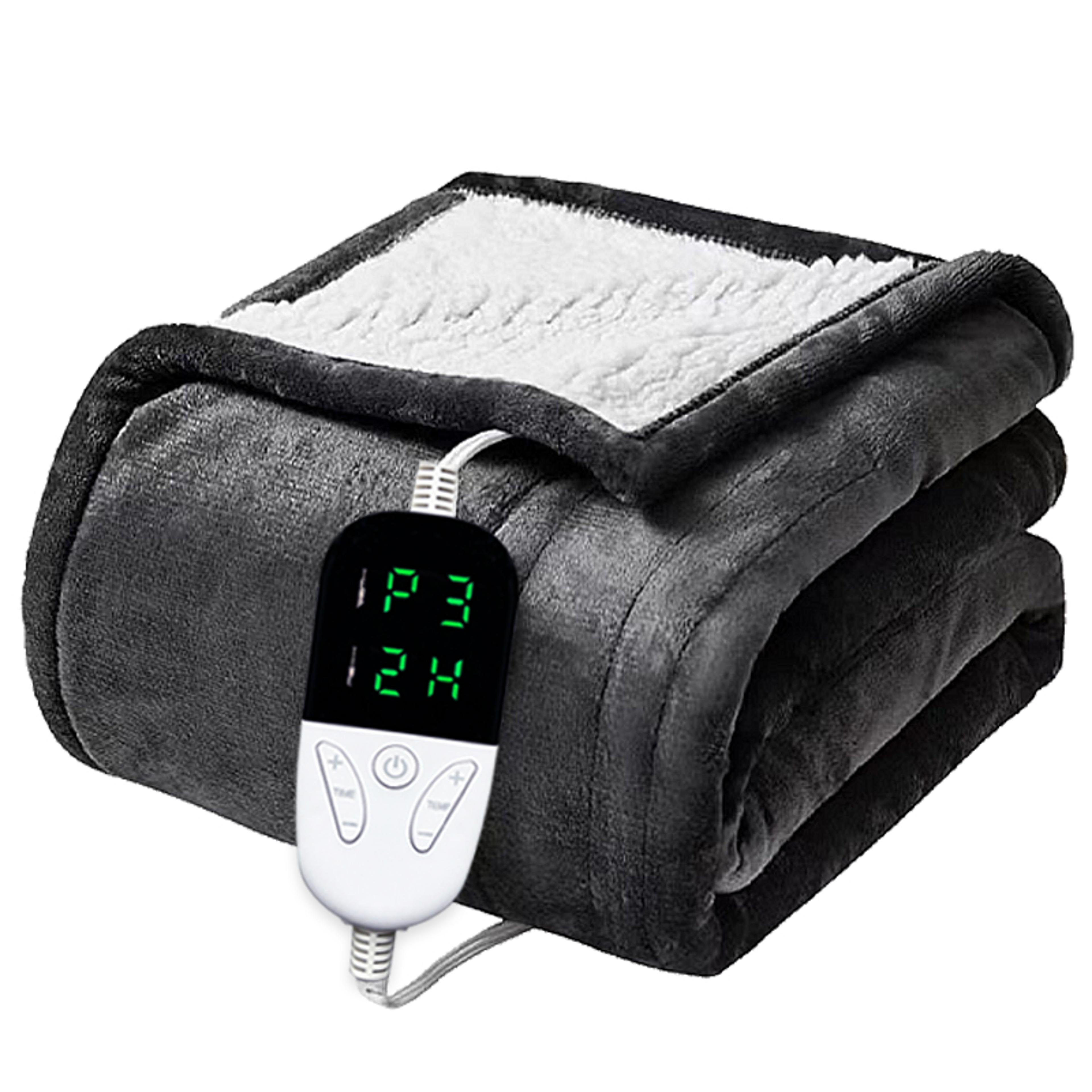 soft heated throw blanket electric blanket, heating levels, auto off, overheat protection