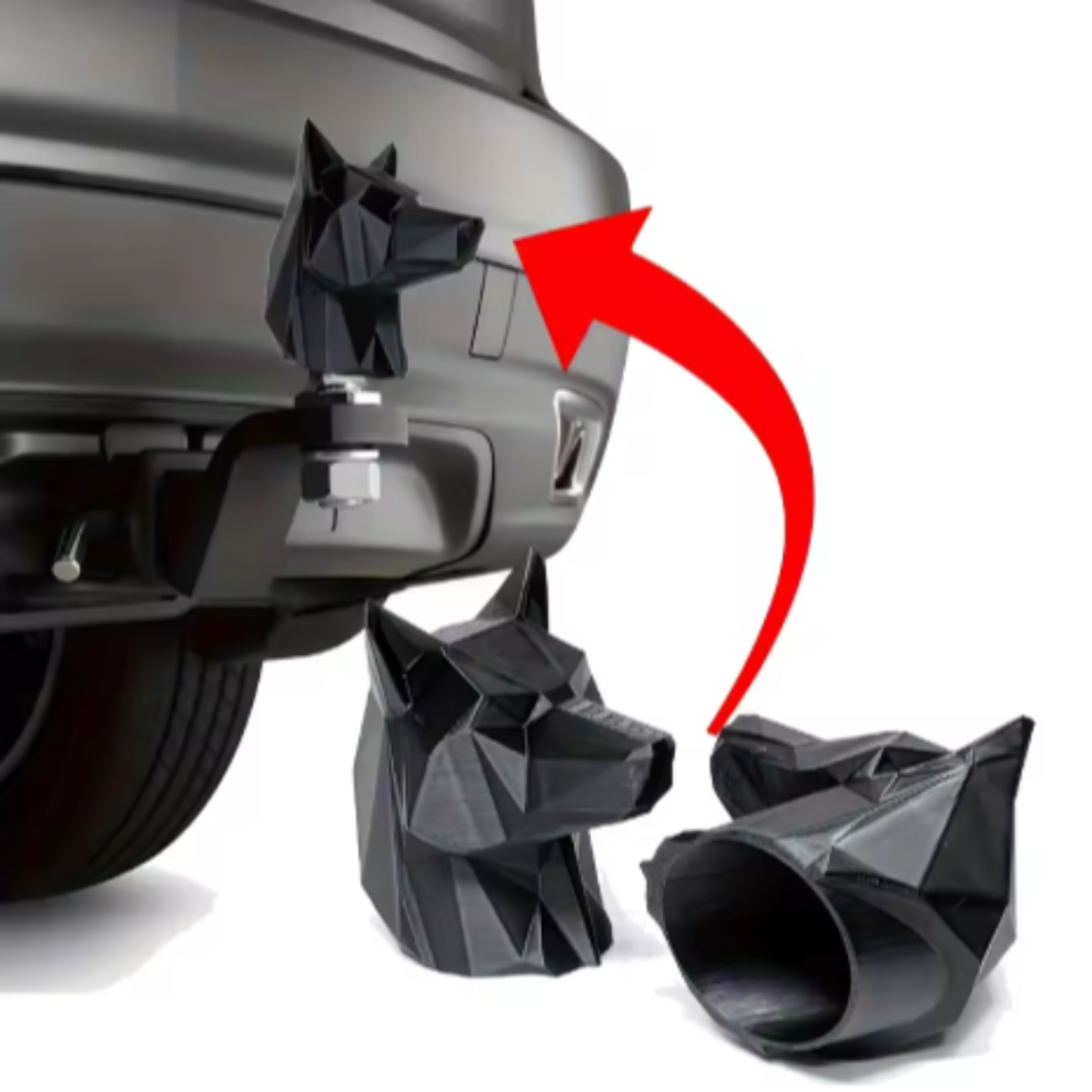 tow bar ball cover cap cool dog head trailer hitch towball protector black car accessories