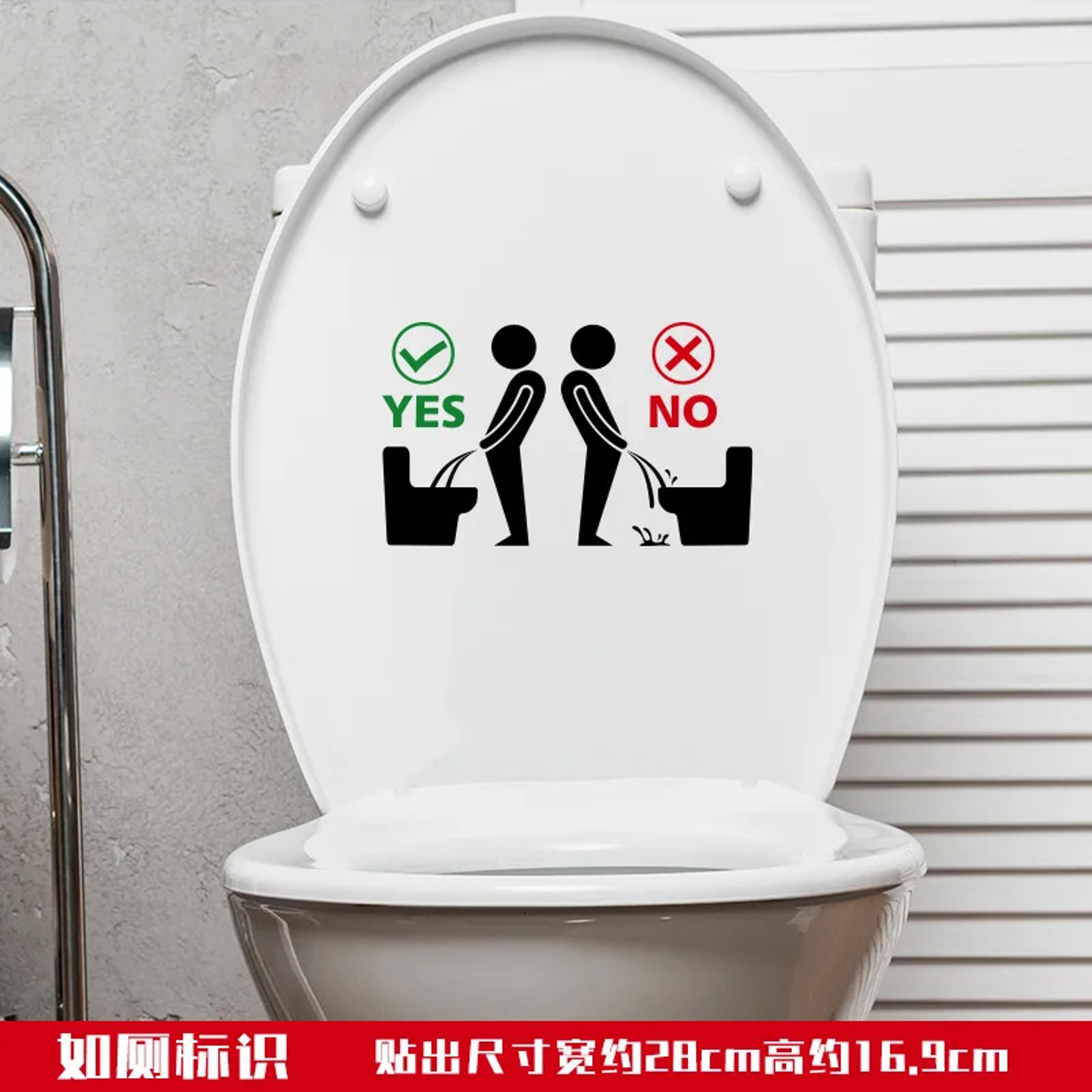 Toilet Sticker Funny Man Removable WC Sticker Selfadhesive Bathroom Wall Stickers Home Decor 3