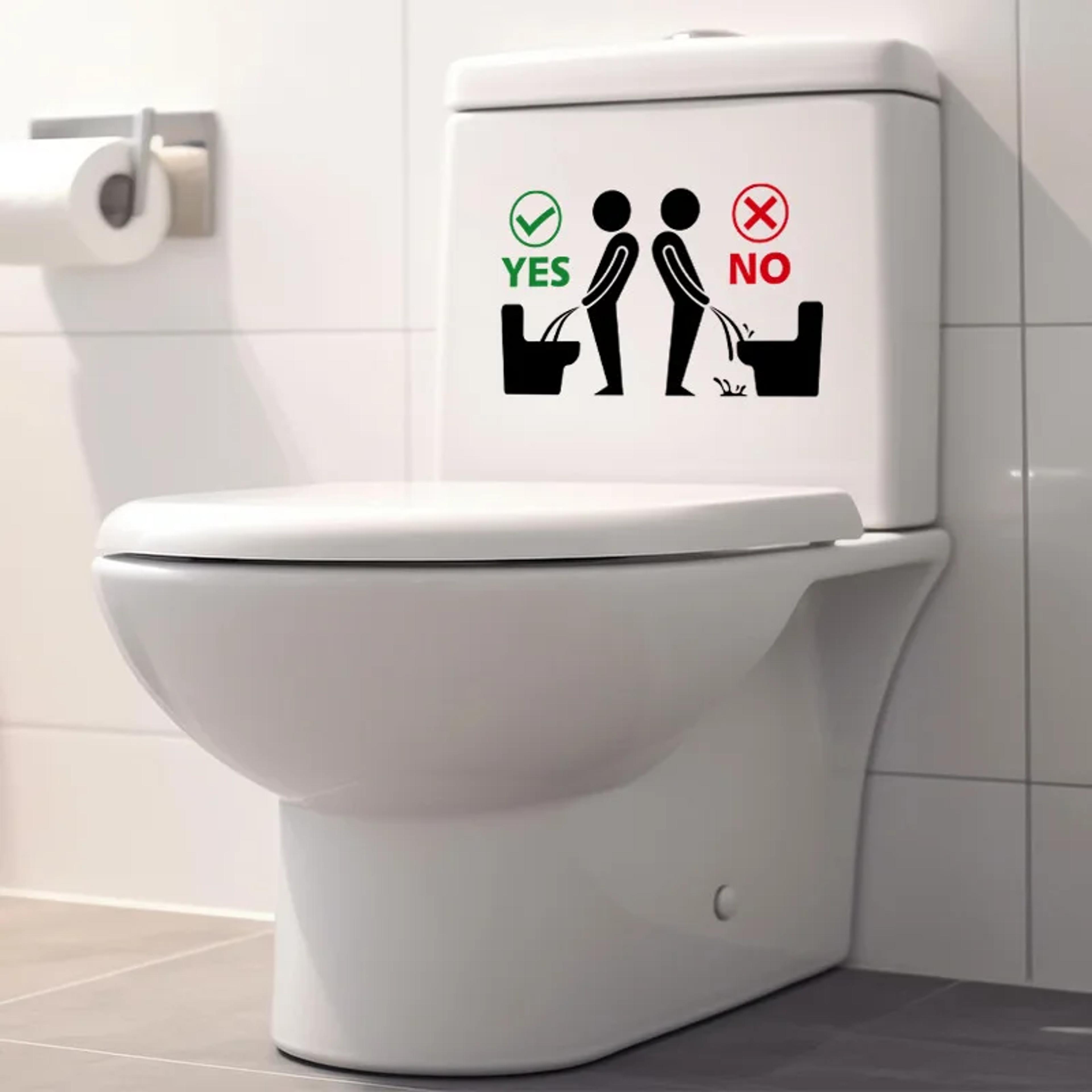 Toilet Sticker Funny Man Removable WC Sticker Selfadhesive Bathroom Wall Stickers Home Decor 2