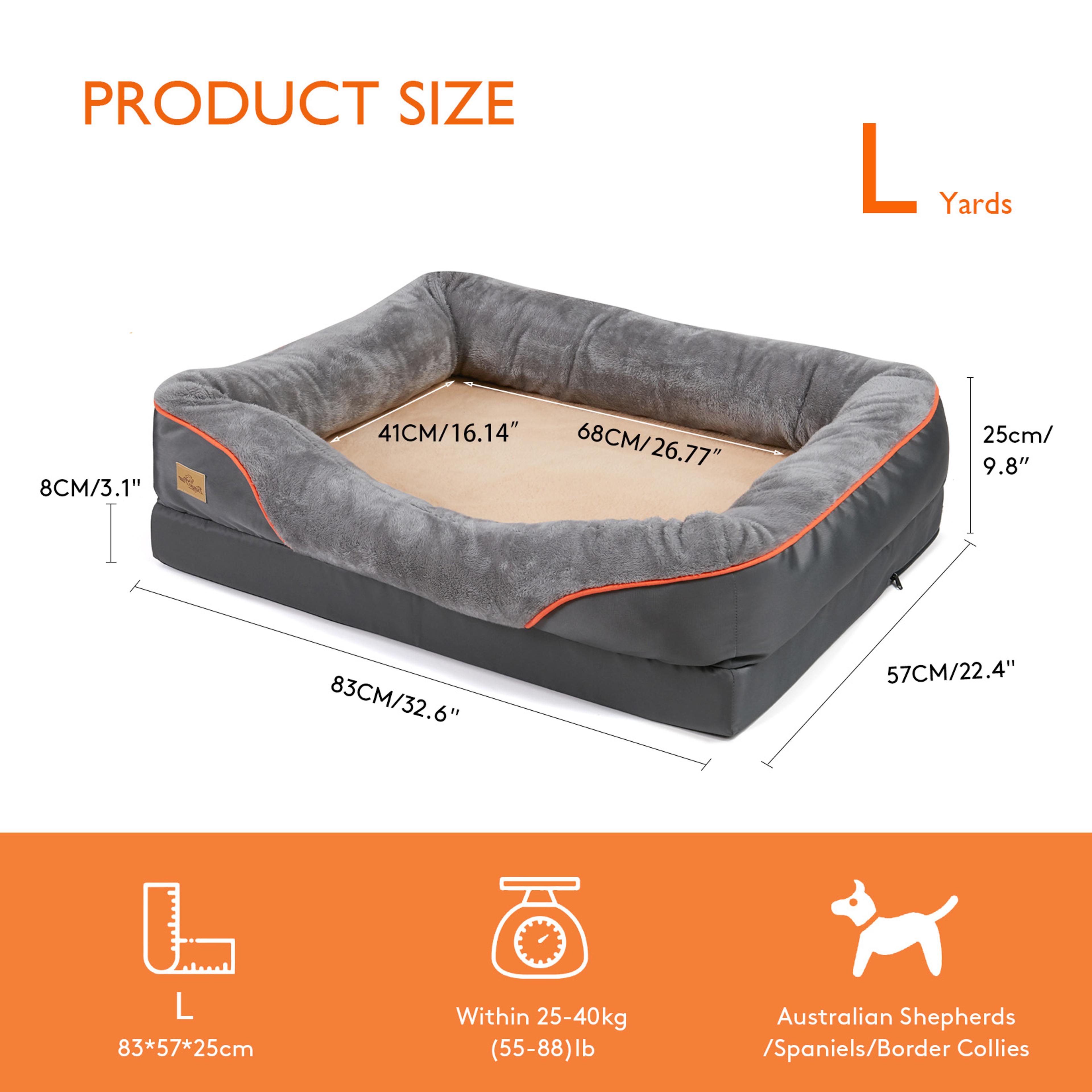Jumbo Large Orthopedic Dog Bed Memory Foam Quilted Bolstered Pet Couch Elevated Cushion Warm Waterp 5
