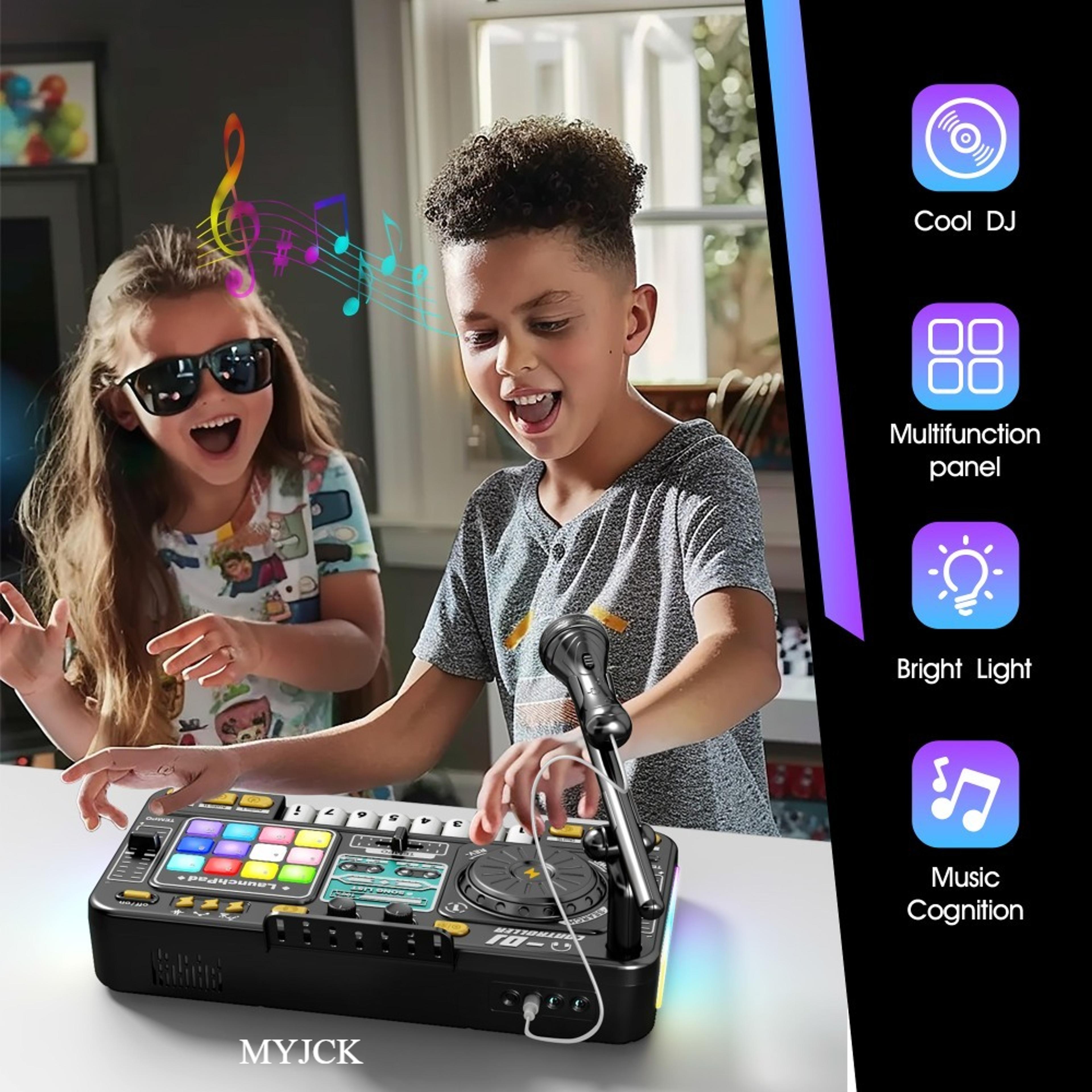 electronic piano keyboard with bluetooth, kid dj mixer and microphone, dj turntable controller, musical instrument