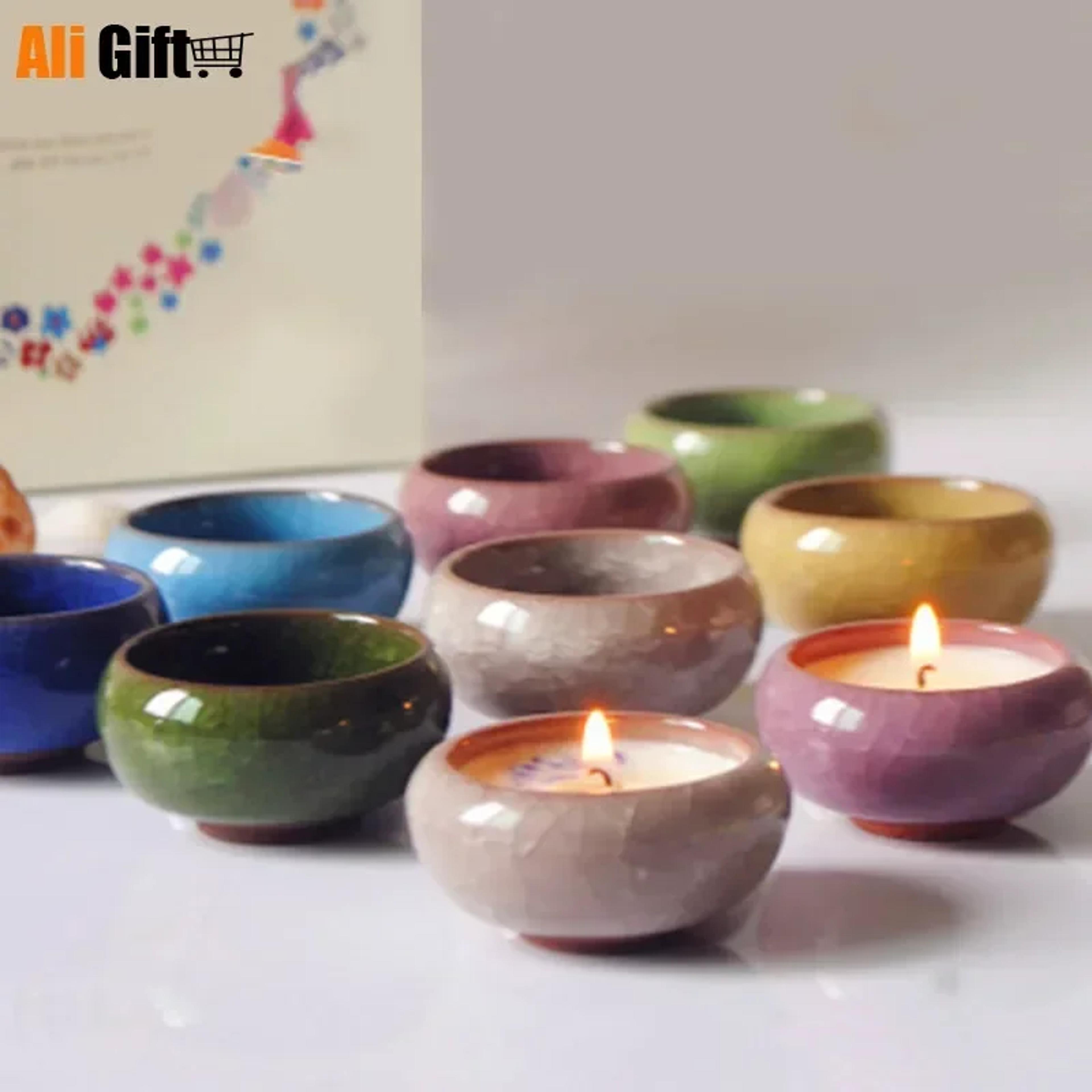 decorative handmade ice crack ceramic candlestick for diy home wedding party candle holders