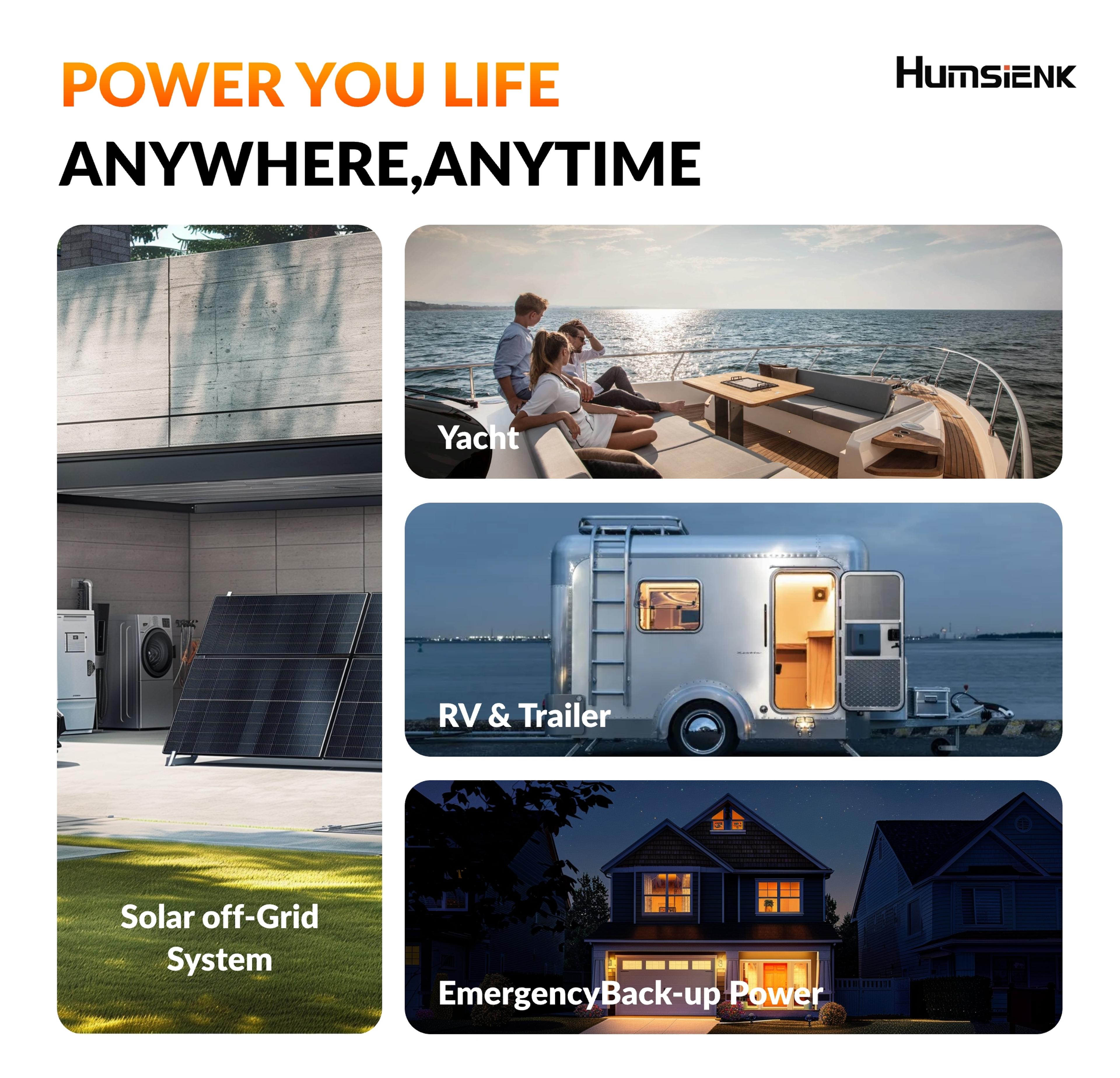Humsienk Lithium Iron Phosphate Battery With BMS For RV Vans Trolling Motor Golf Cart Camping 5
