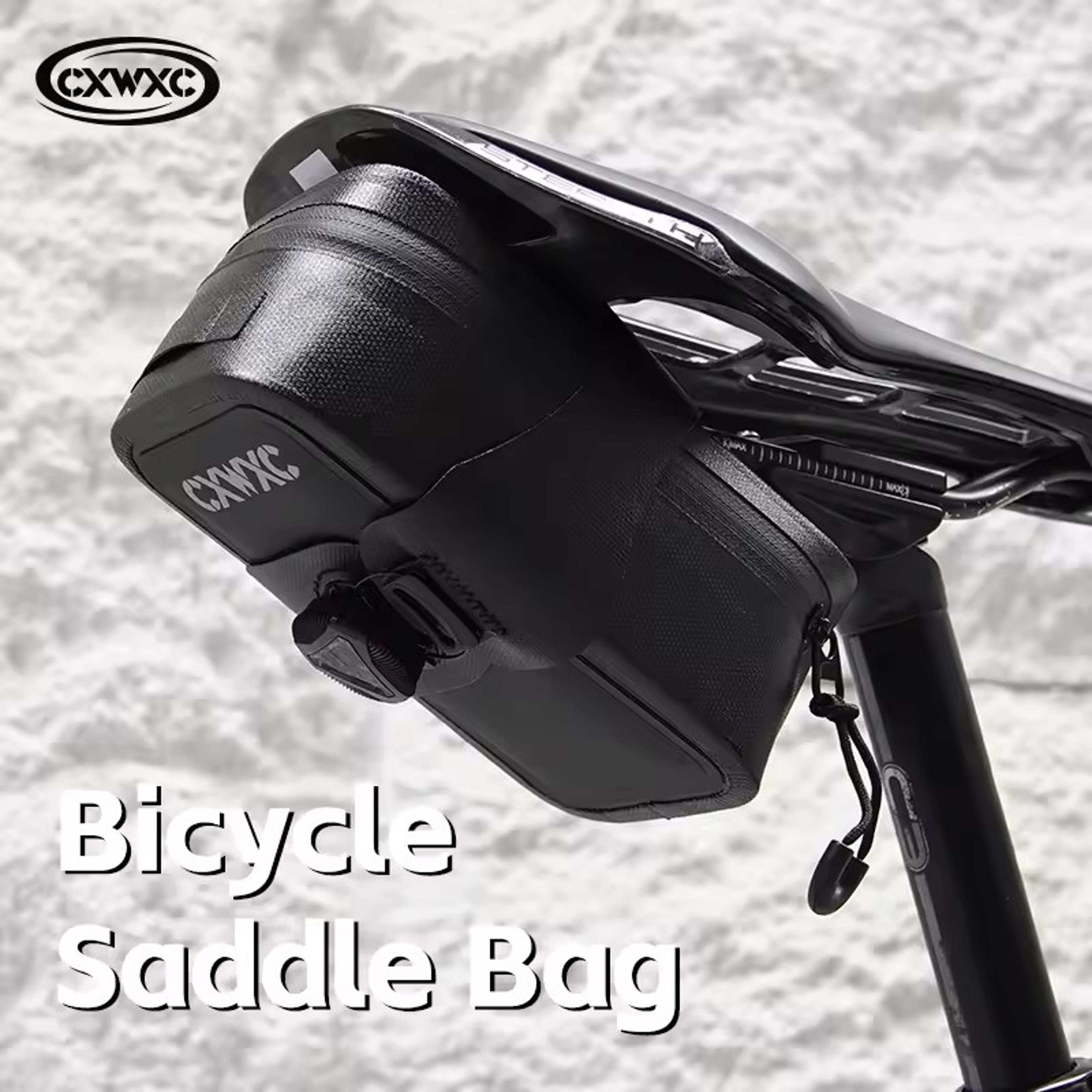 portable boa cycling bag thick hardened tpu bicycle tail bag waterproof