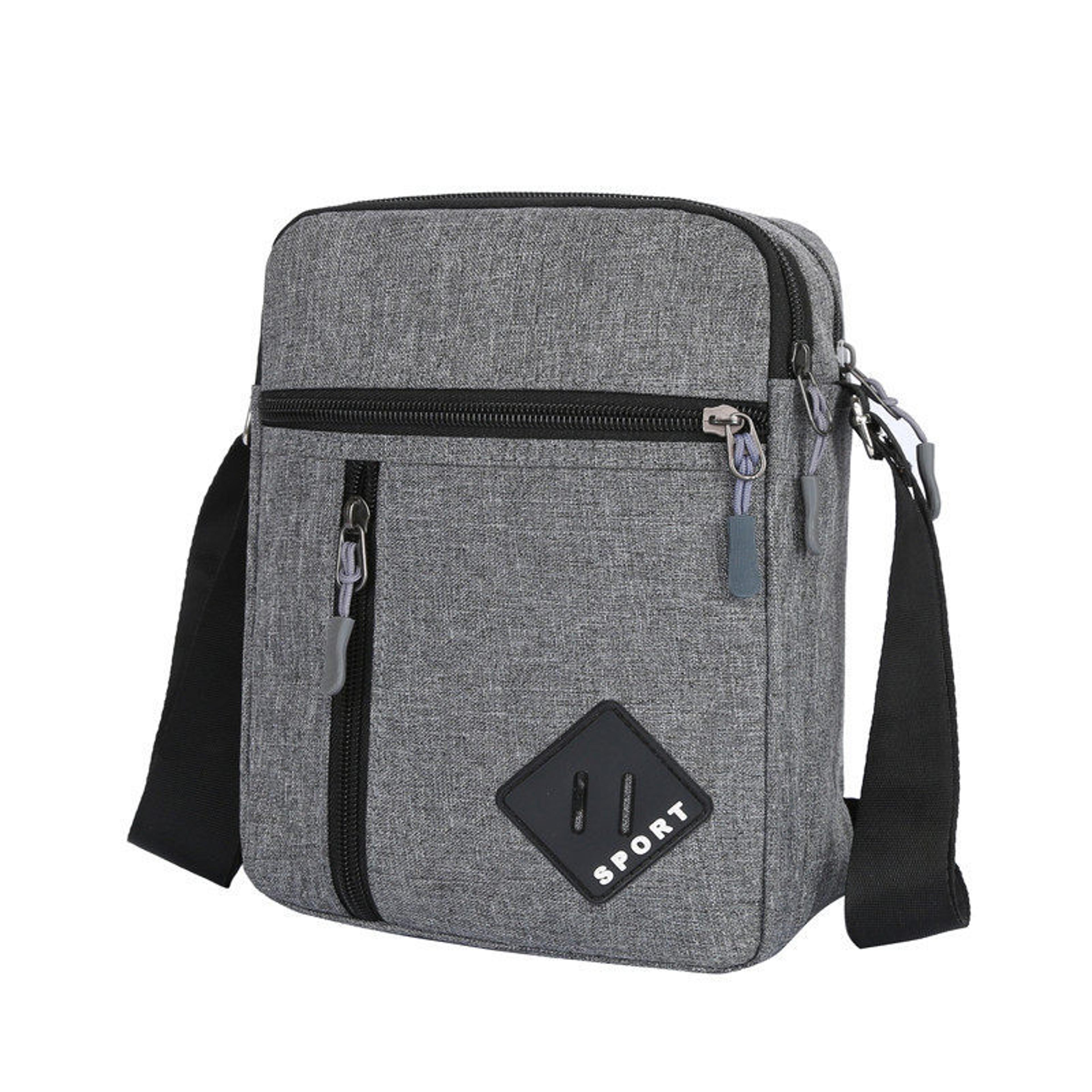 mens lightweight canvas crossbody phone bag, stylish and functional mini crossbody bag for casual and sports use