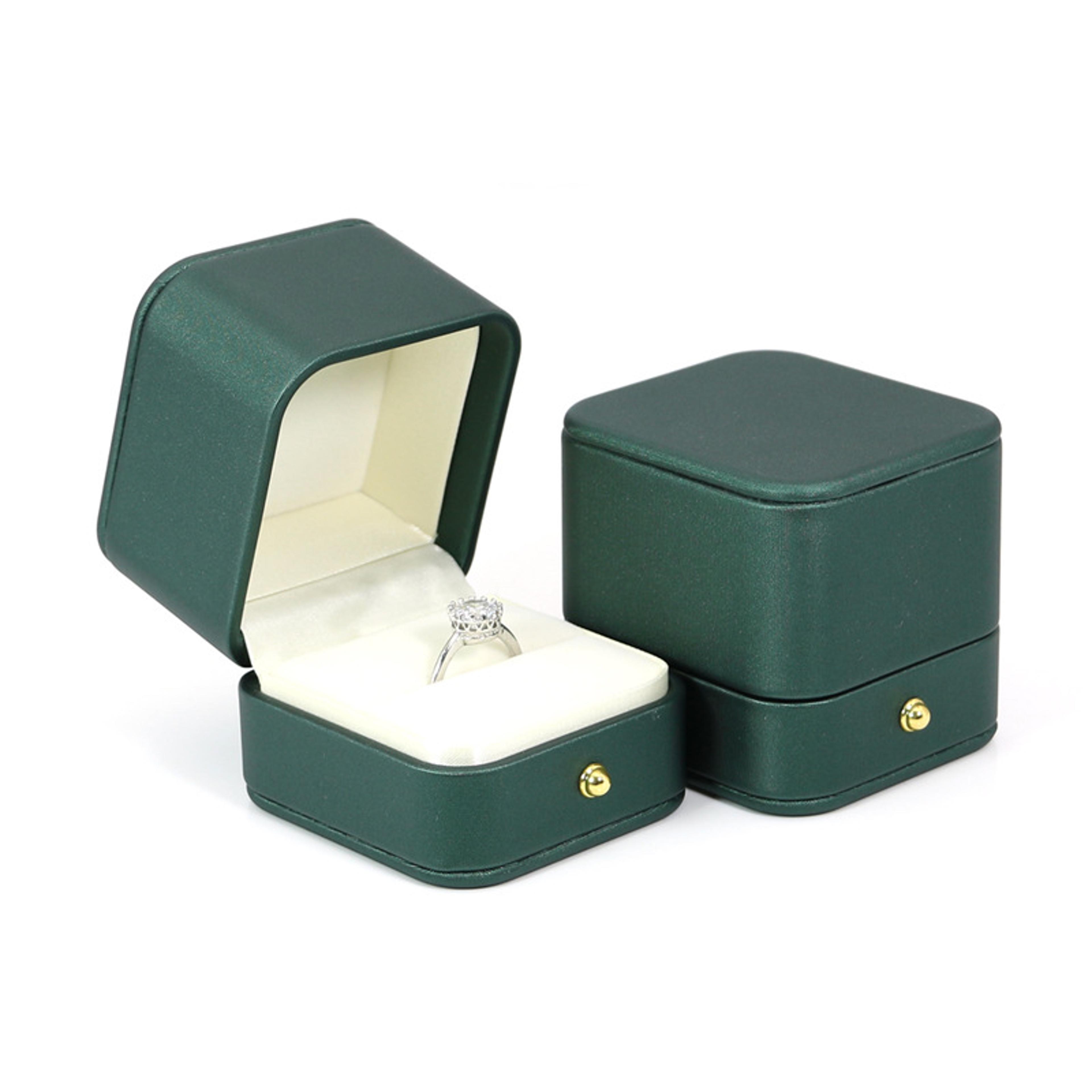 vintage pu leather double slots ring jewelry box for wedding proposal engagement gift organizer