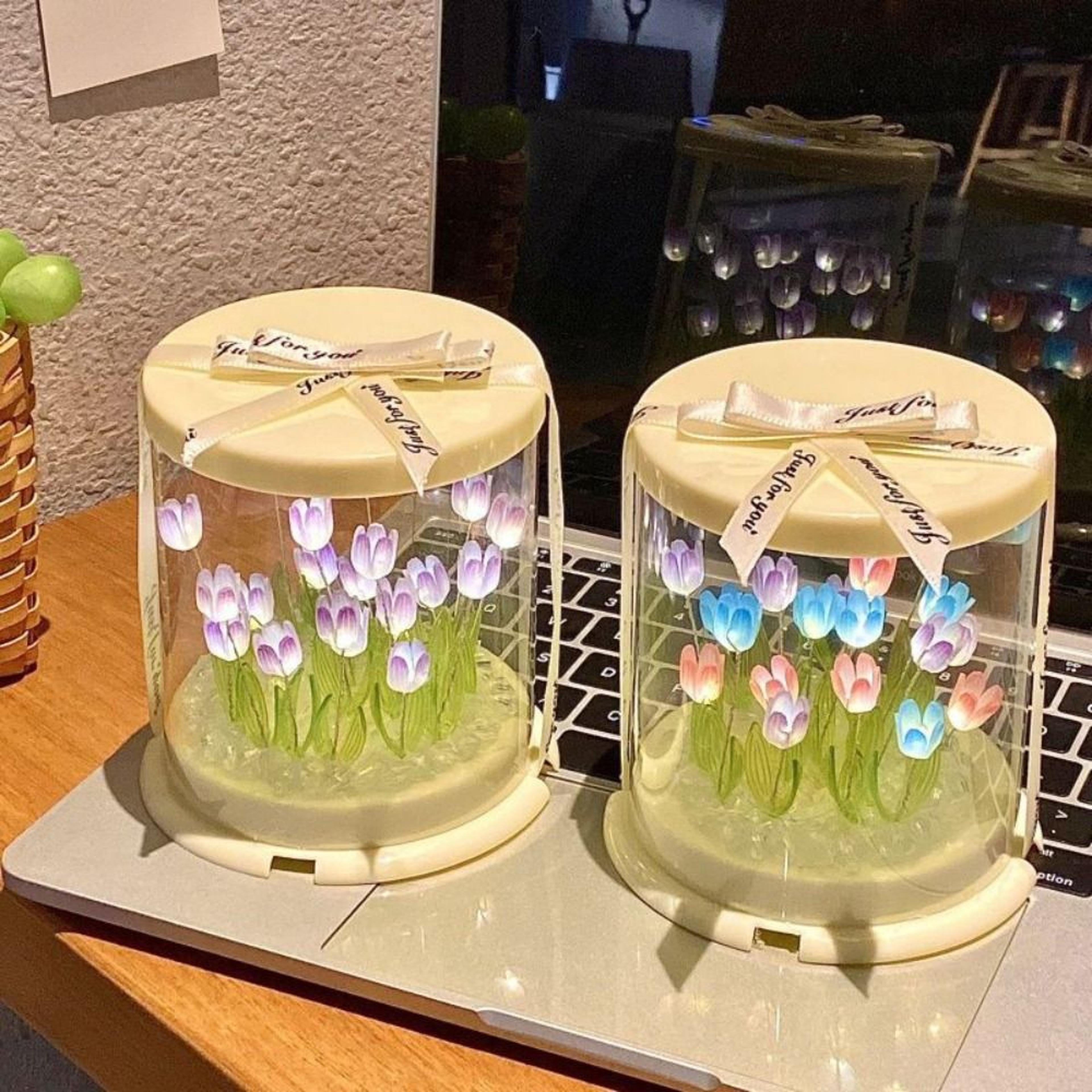 handmade unfinished products mini tulip night lamp cute diy tulip night light small night light birthday gift