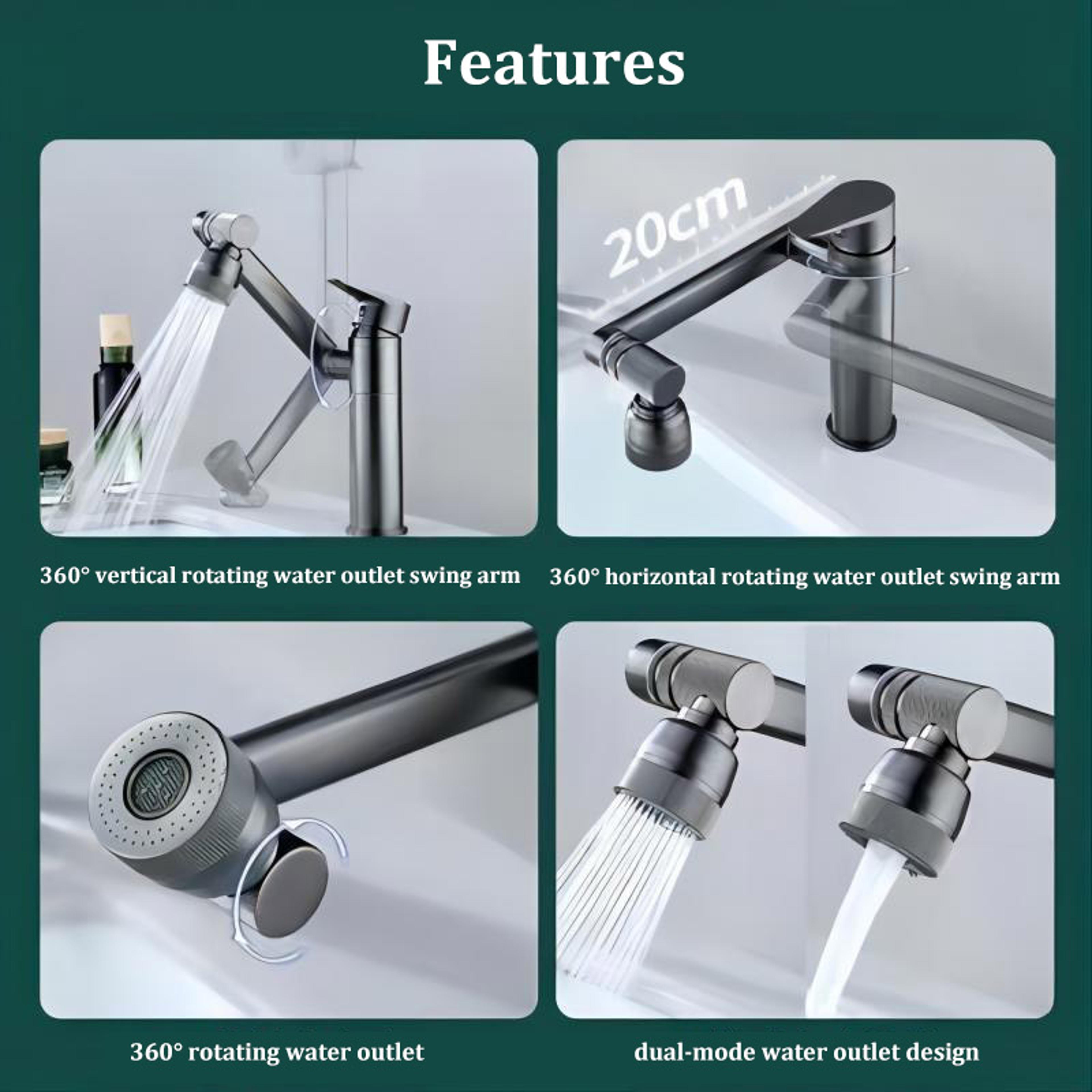 High Quality Stainless Steel Basin Faucet Hot And Cold Multifunctional Dualuse Bathroom Wash Basin  5