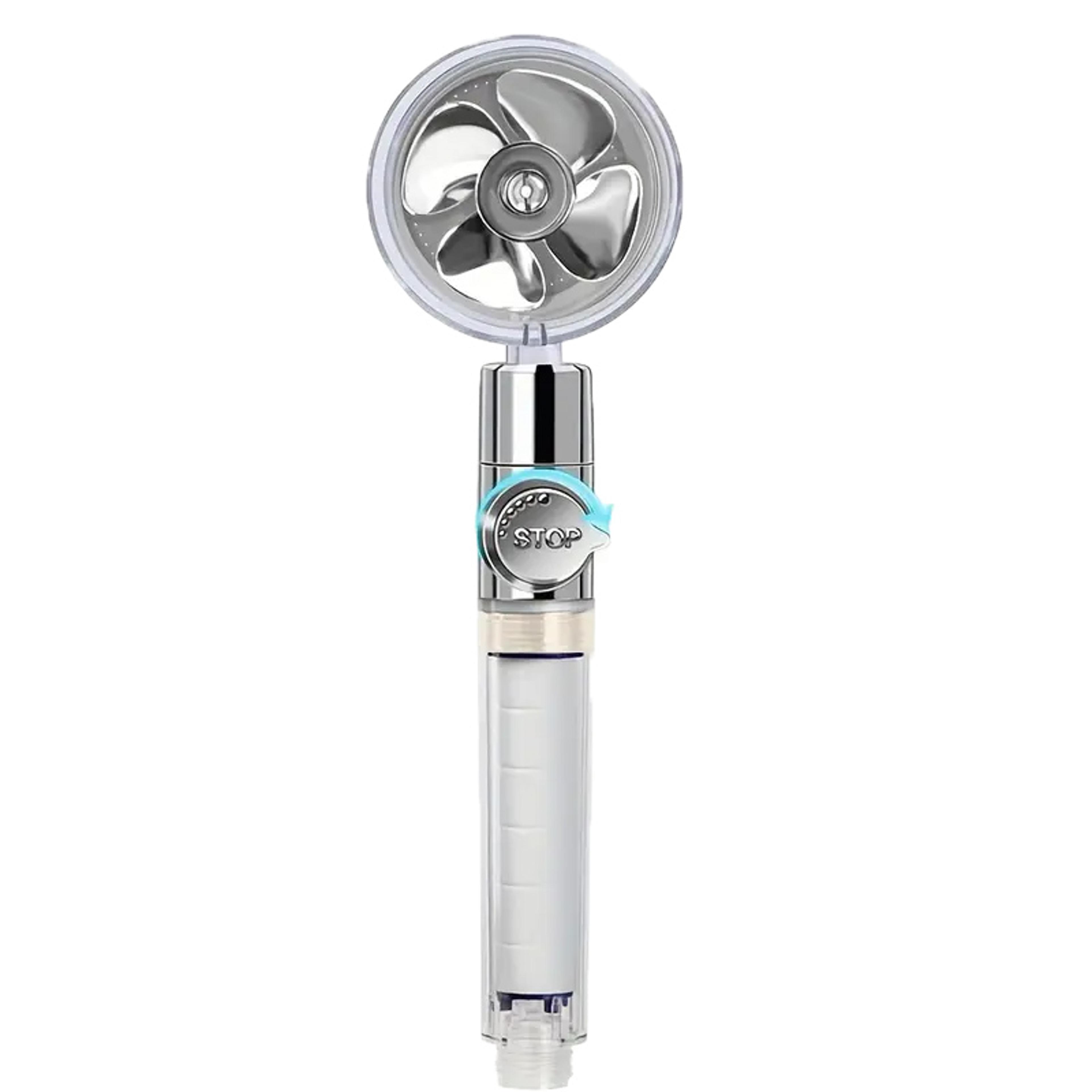 Small Waist Shower Head Turbo Fan High Pressure Rotating Handheld Shower Set Bathroom Accessories 7