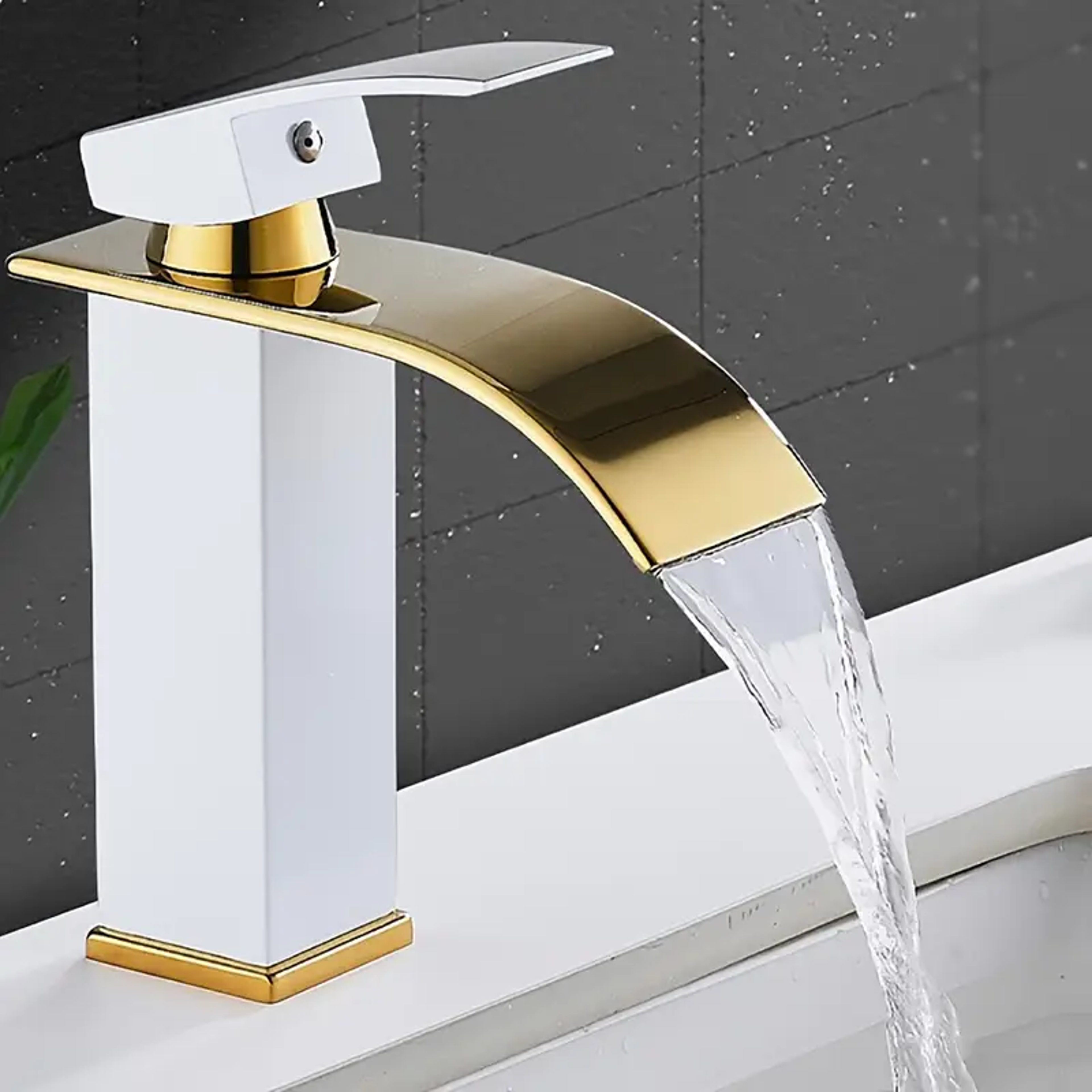 luxury waterfall faucet hot and cold dual control stainless steel alloy for bathroom sink