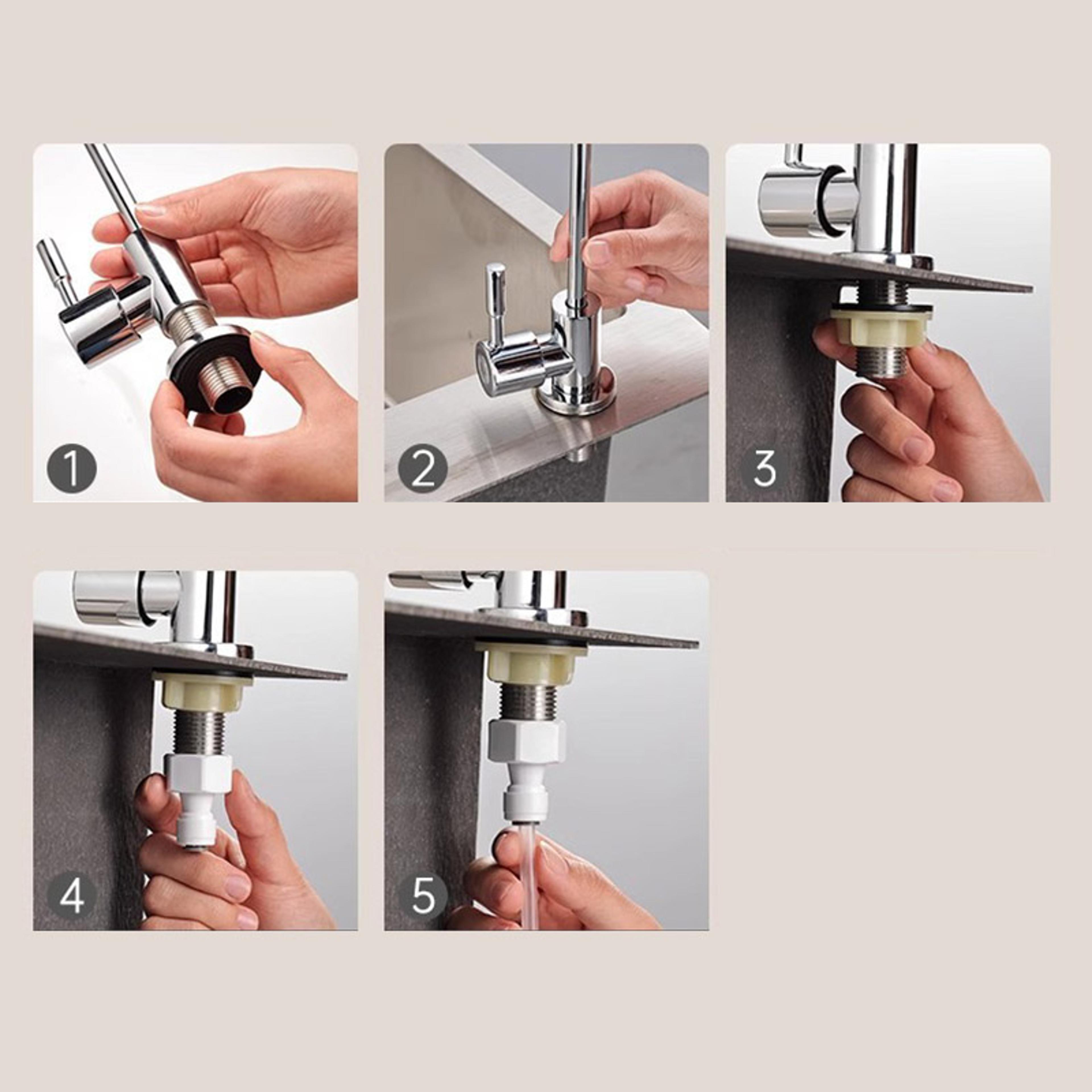Stainless Steel Kitchen Faucet Rotatable Water Dispenser Sitstand Single Cold Faucet For Pure Drink 3