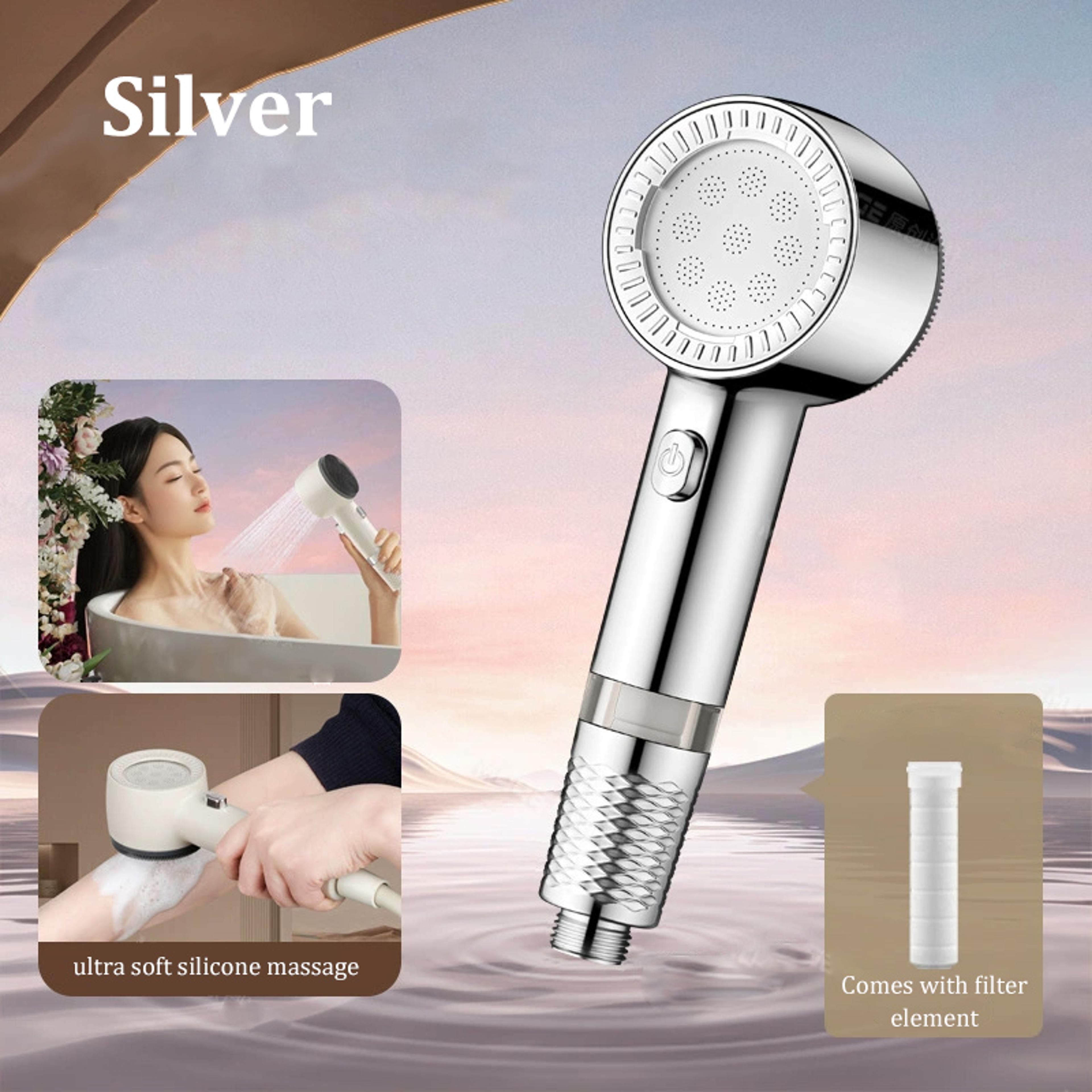 Handheld Shower Booster Set New Filter Universal Bathroom Shower Head Large Outlet 6