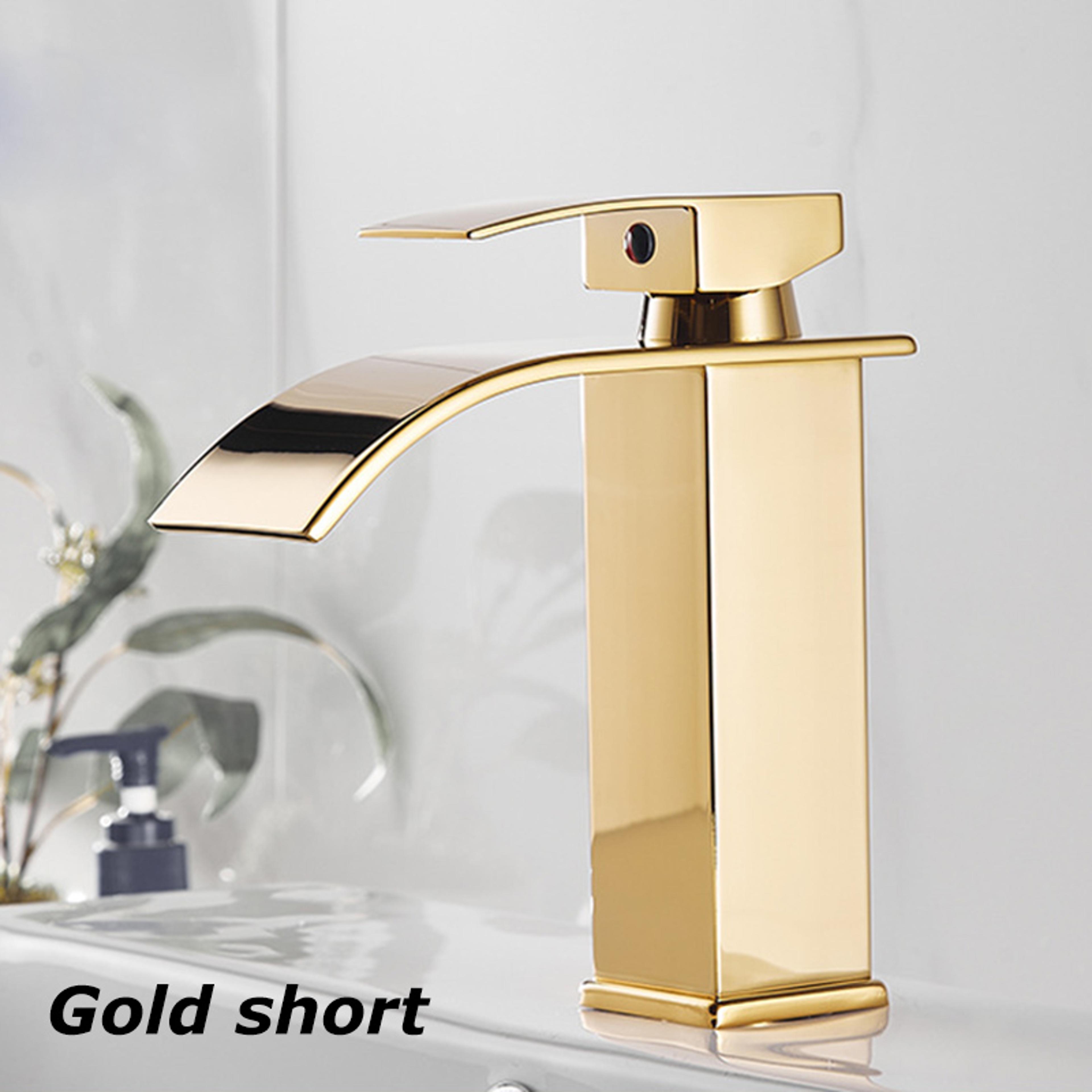 Dual Control Household Hot And Cold Waterfall Faucet Kitchen Bathroom Splashproof Countertop Faucet 7