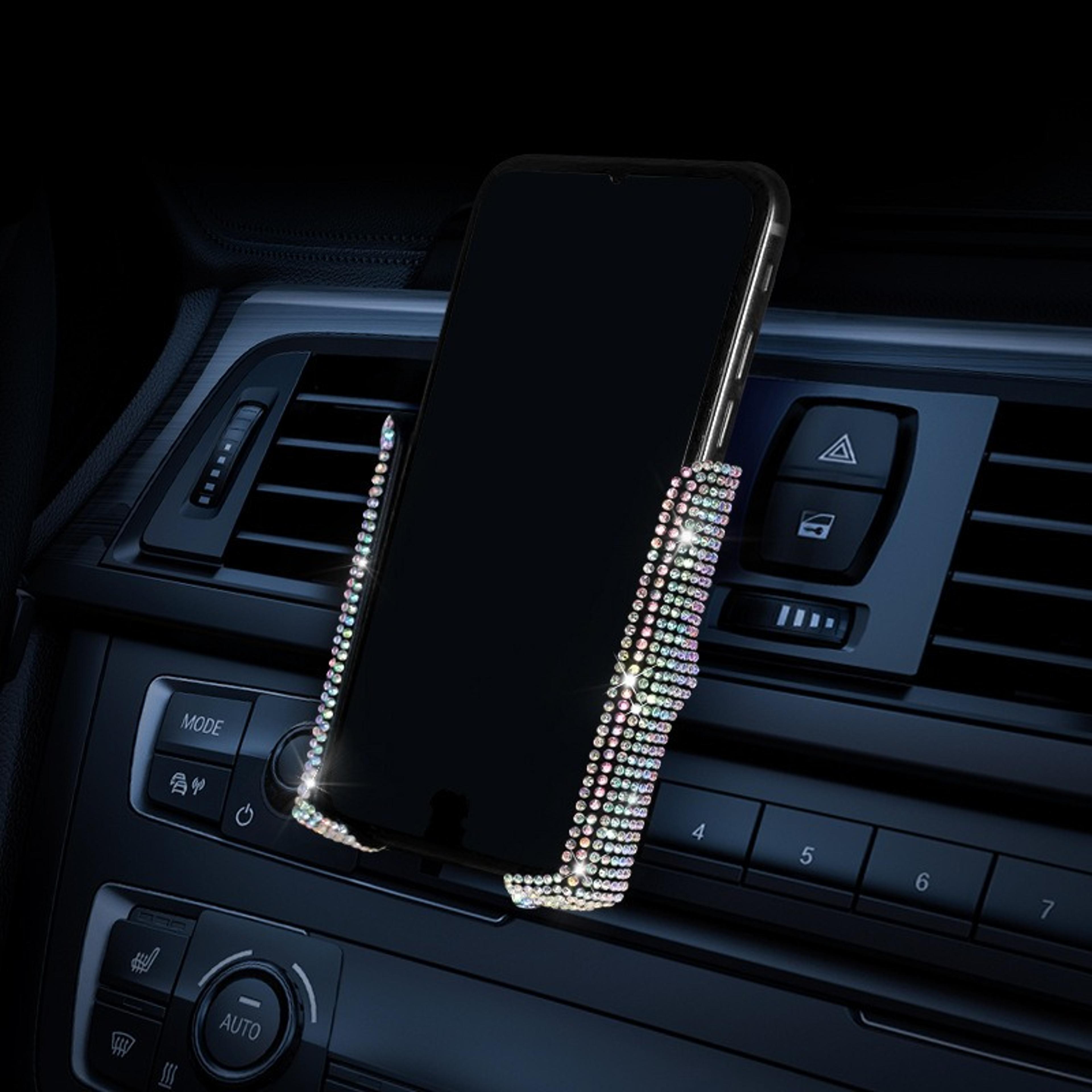 Diamond Crystal Car Phone Holder Air Vent Clip Mount Stand Support Bracket Interior Accessories 2