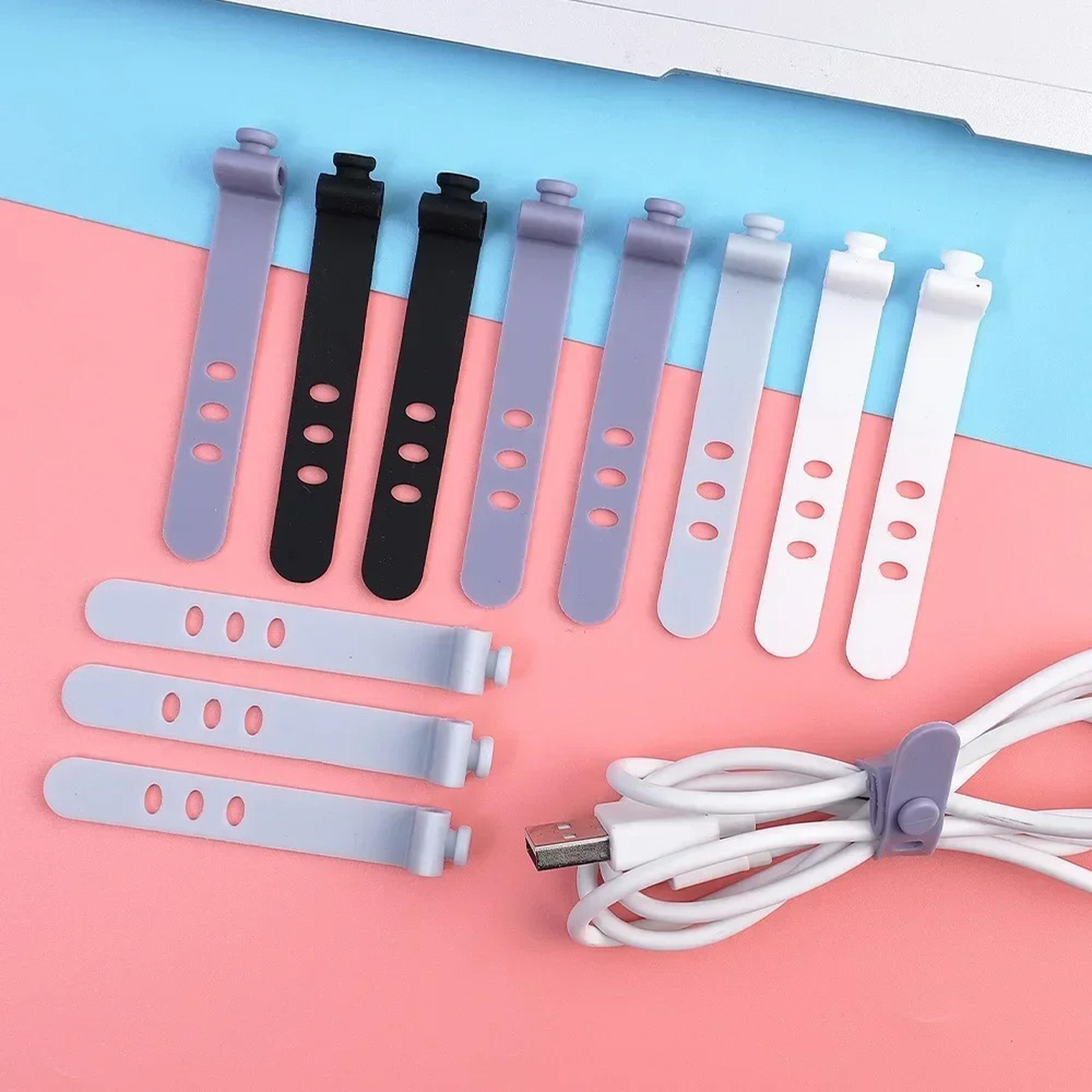flexible silicone reusable cable ties winder usb data cord organizer headphones mouse protector