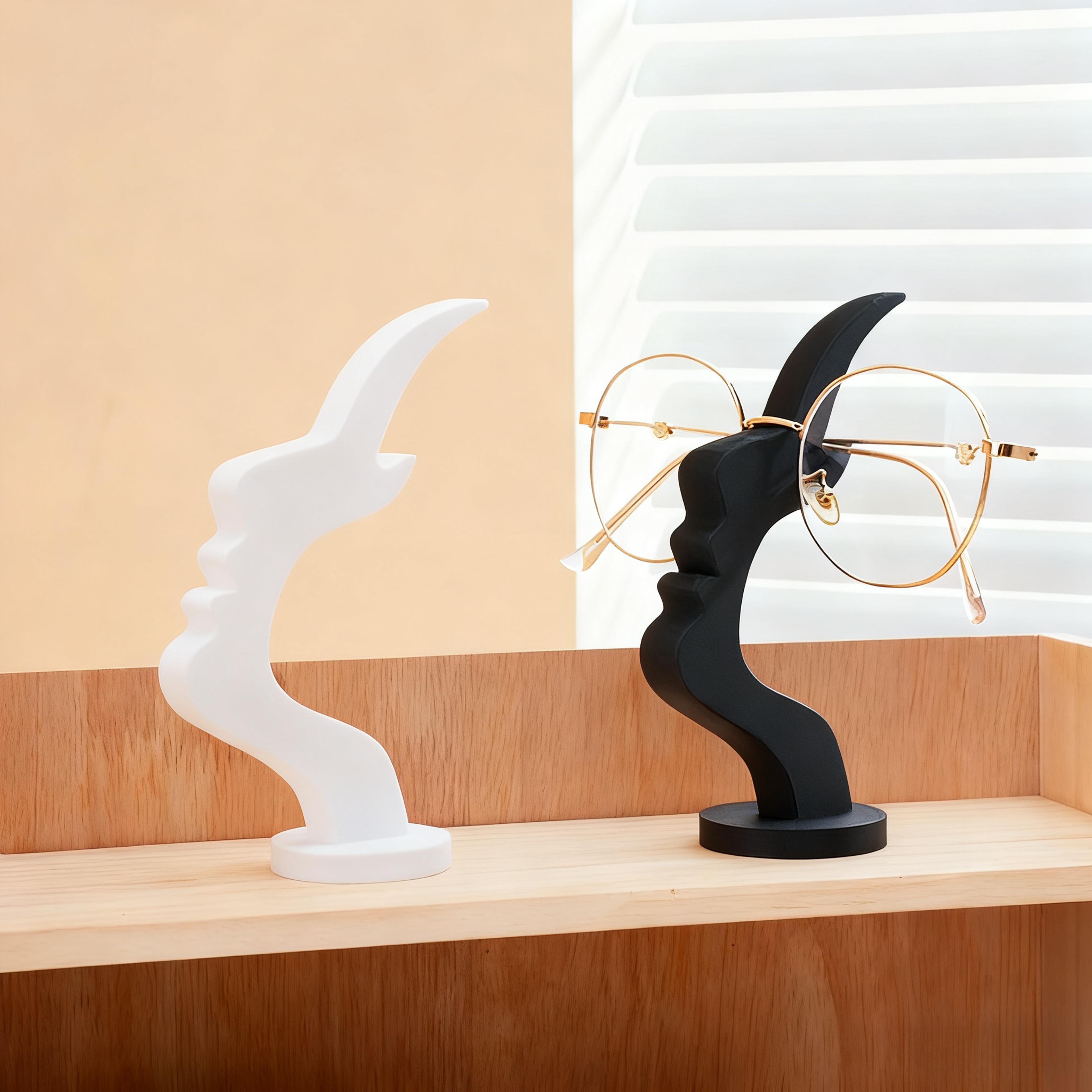 minimalist curved eyeglass holder stand practical storage solution to elevate desk or nightstand decor unique artistic