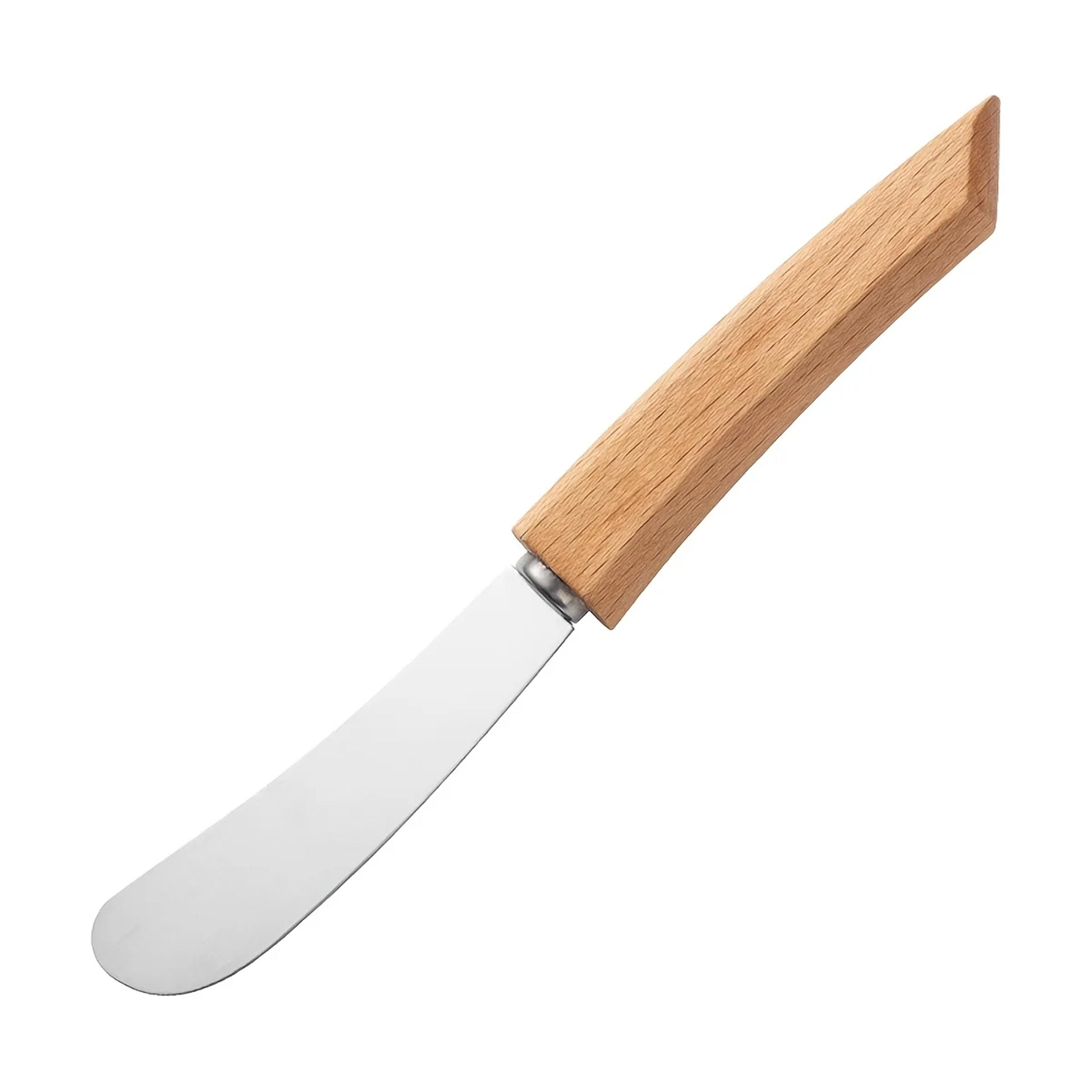 Wooden Long Handle Pastry Knife Stainless Steel Butter Knife For Bread Jam And Cream Scraping 5