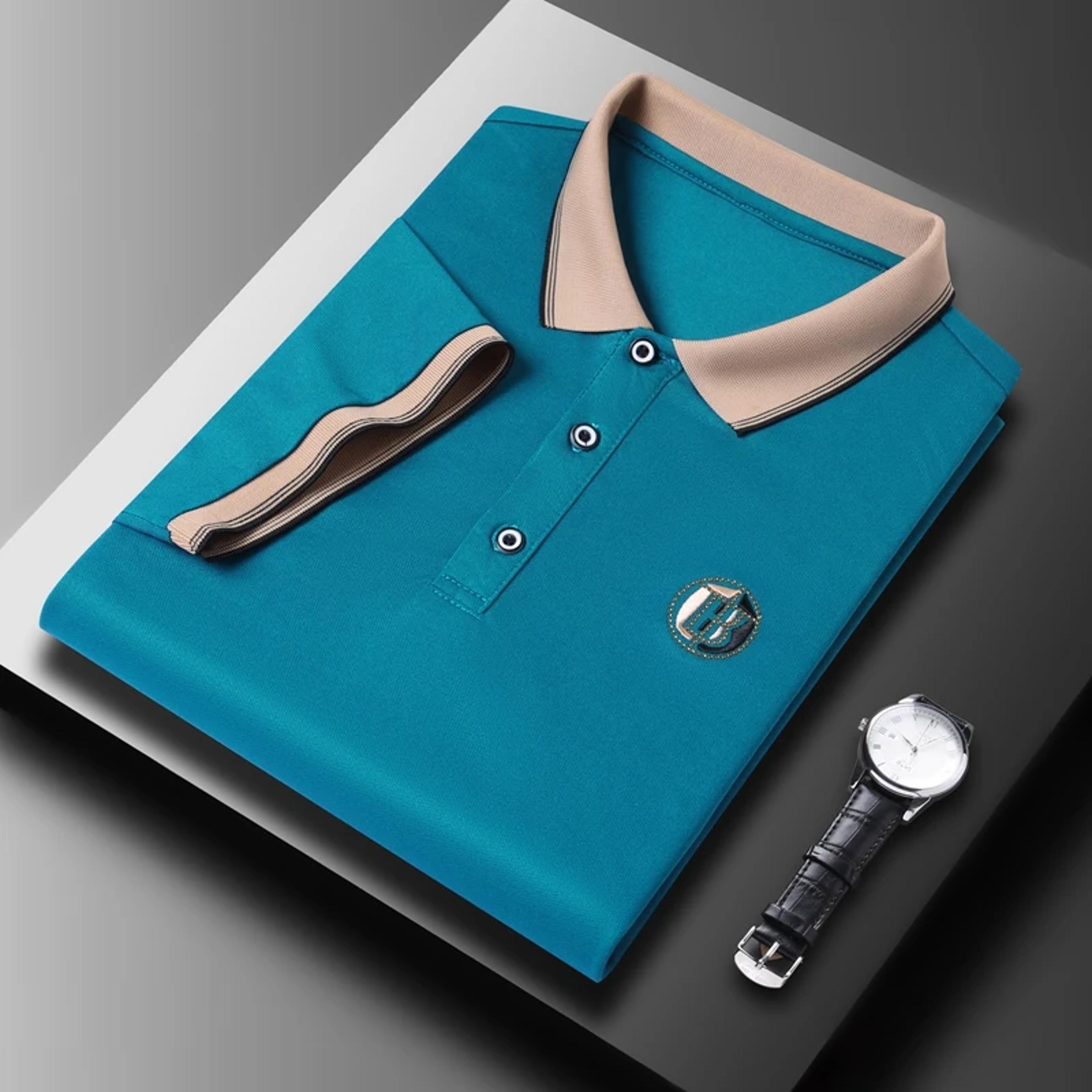 embroidered polo shirt for men short sleeved t-shirt casual wear