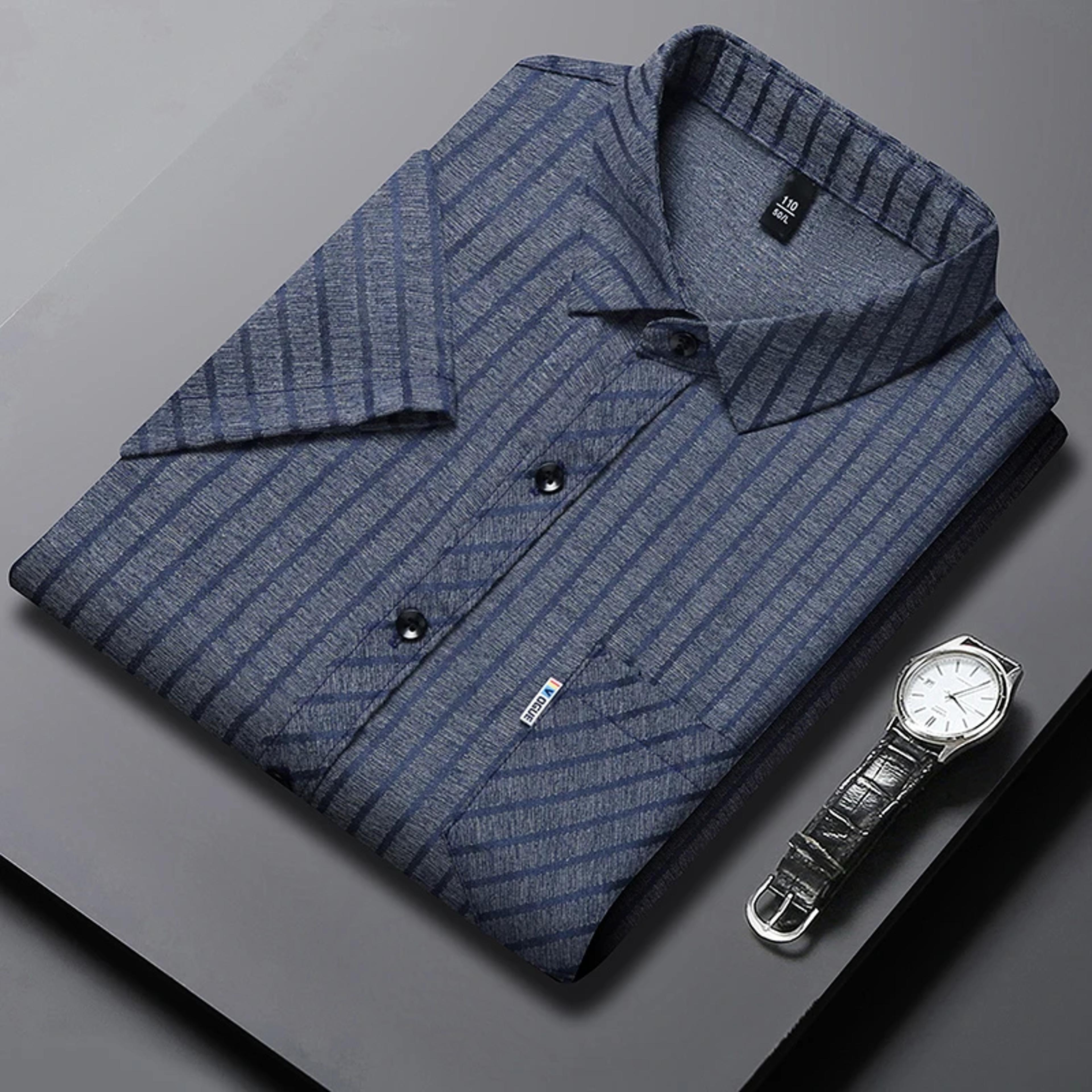 versatile mens business casual short sleeved shirt with wrinkle resistance comfortable all season no ironing top