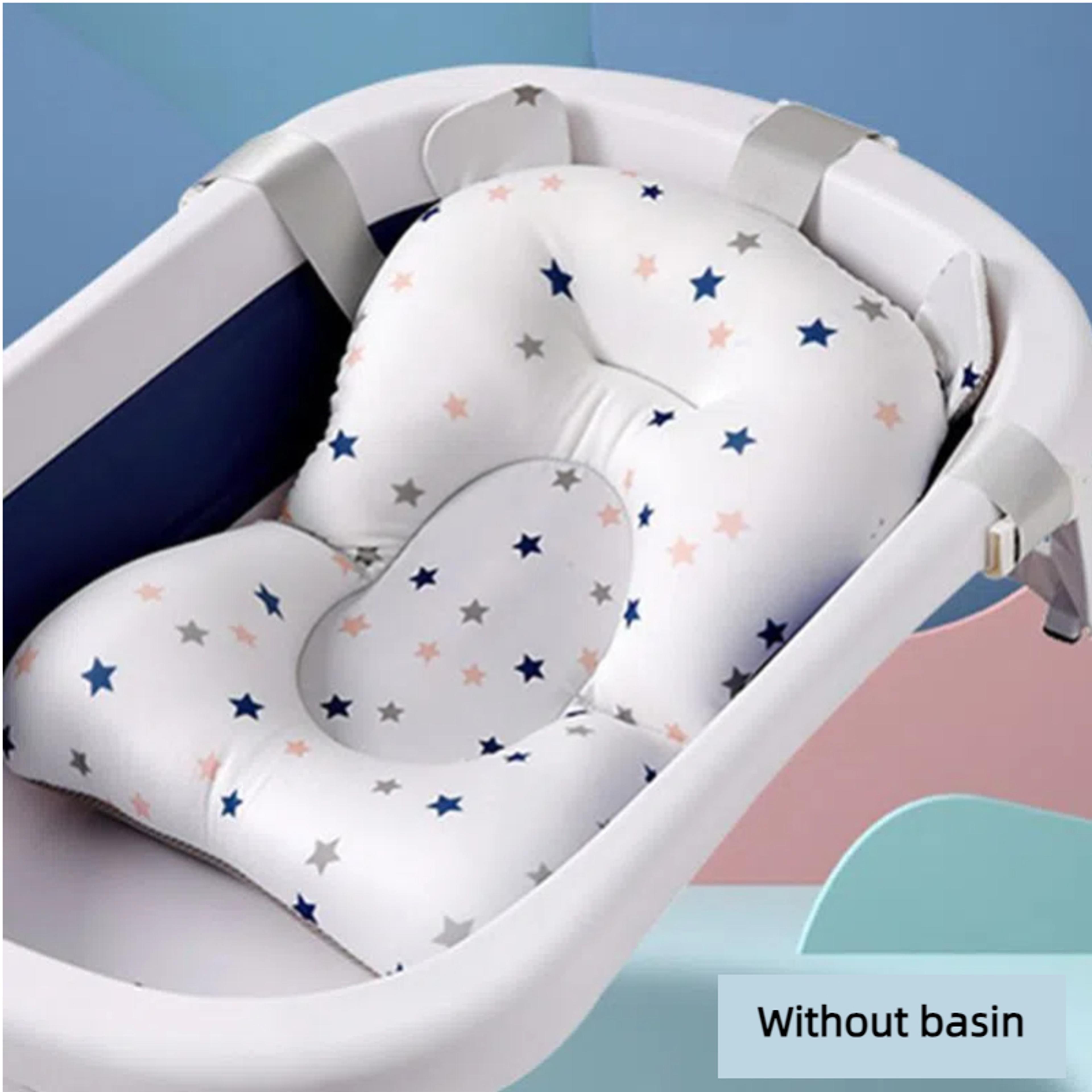 foldable baby bath seat mat anti-slip infant cushion newborn bath tub pad soft comfort support chair bathtub pillow