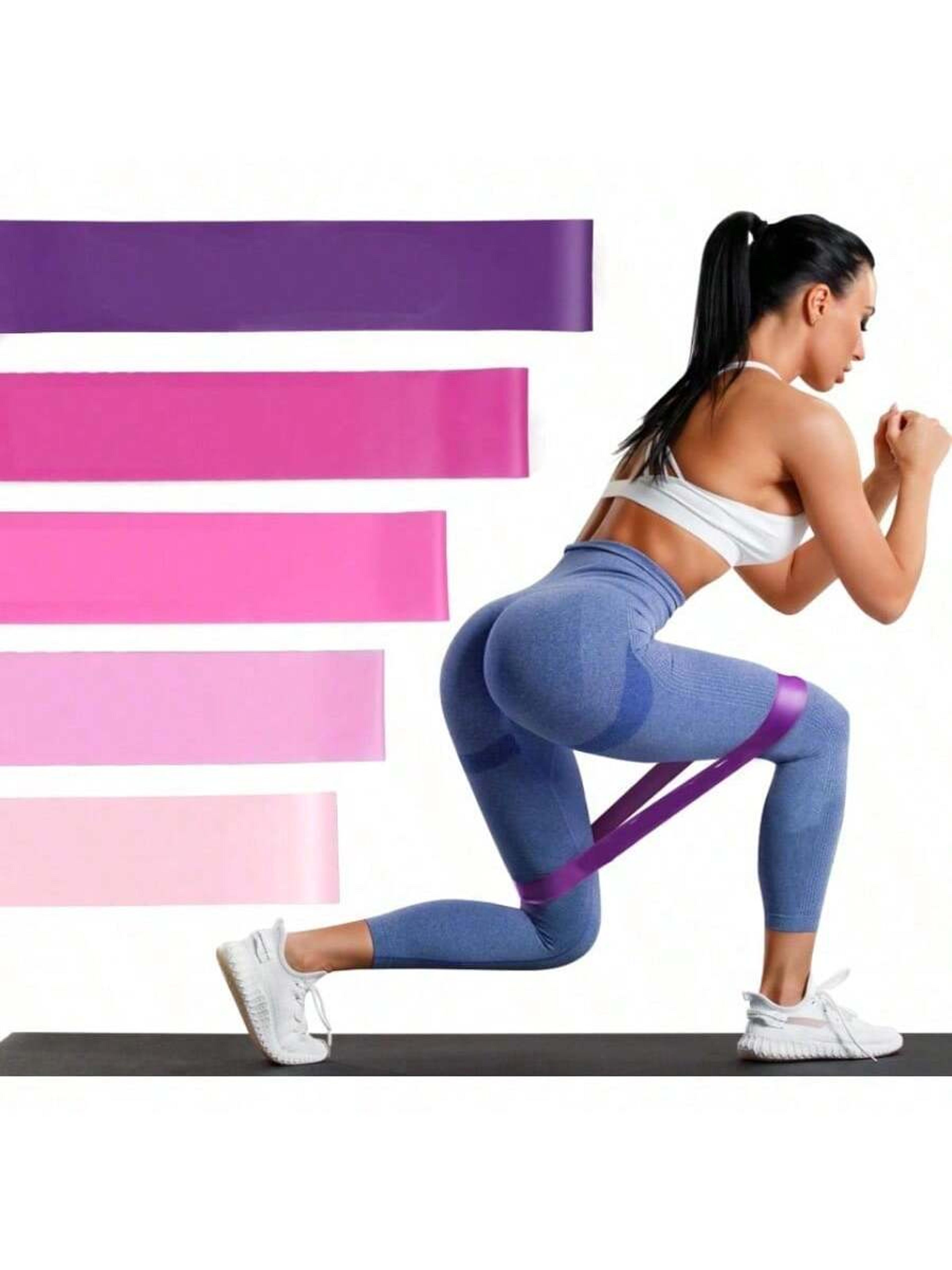 pink resistance bands set, workout bands for leg butt exercise, elastic fitness loop for home gym