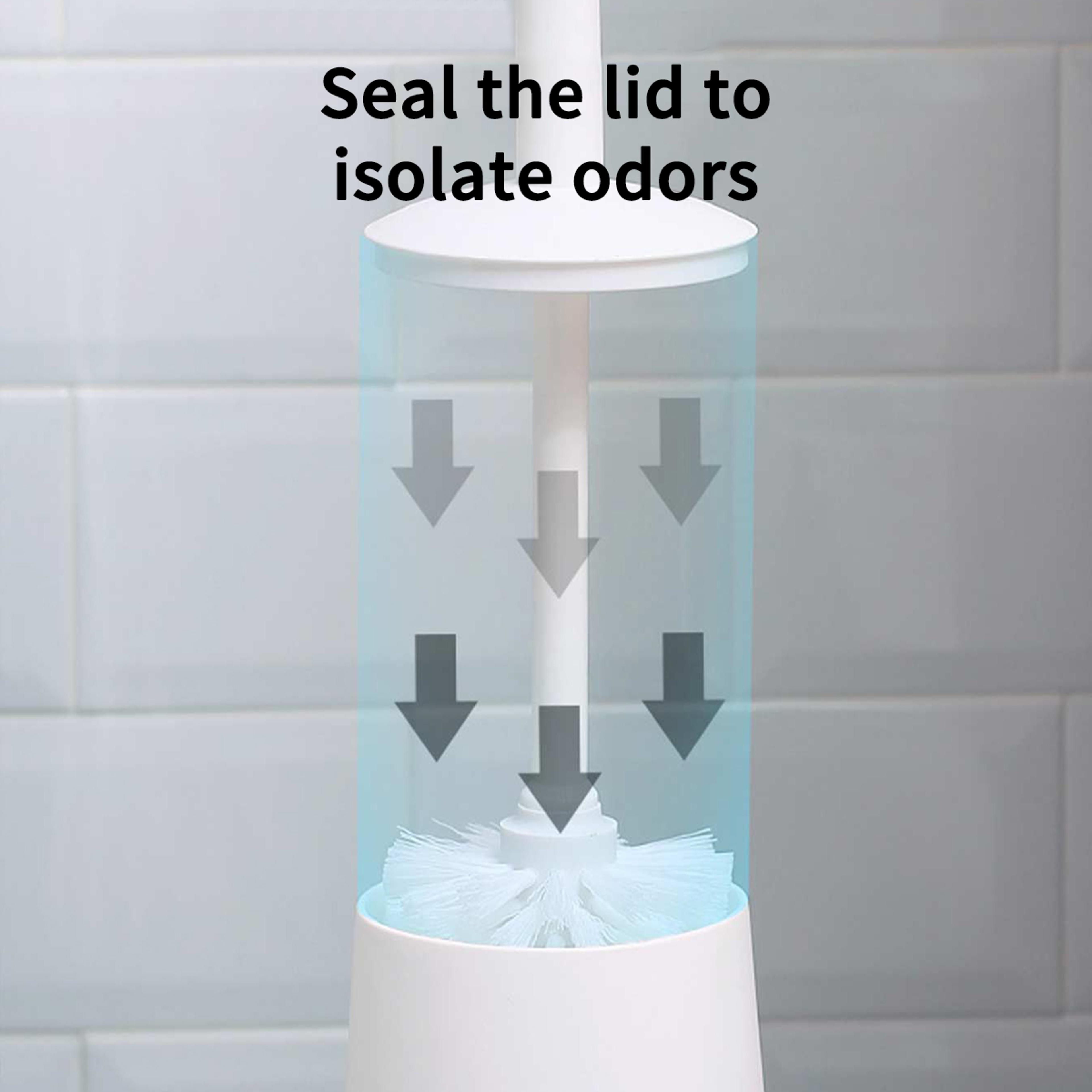 Long Handle Toilet Cleaning Brush With Standing Base Plastic WC Bathroom Accessories 4