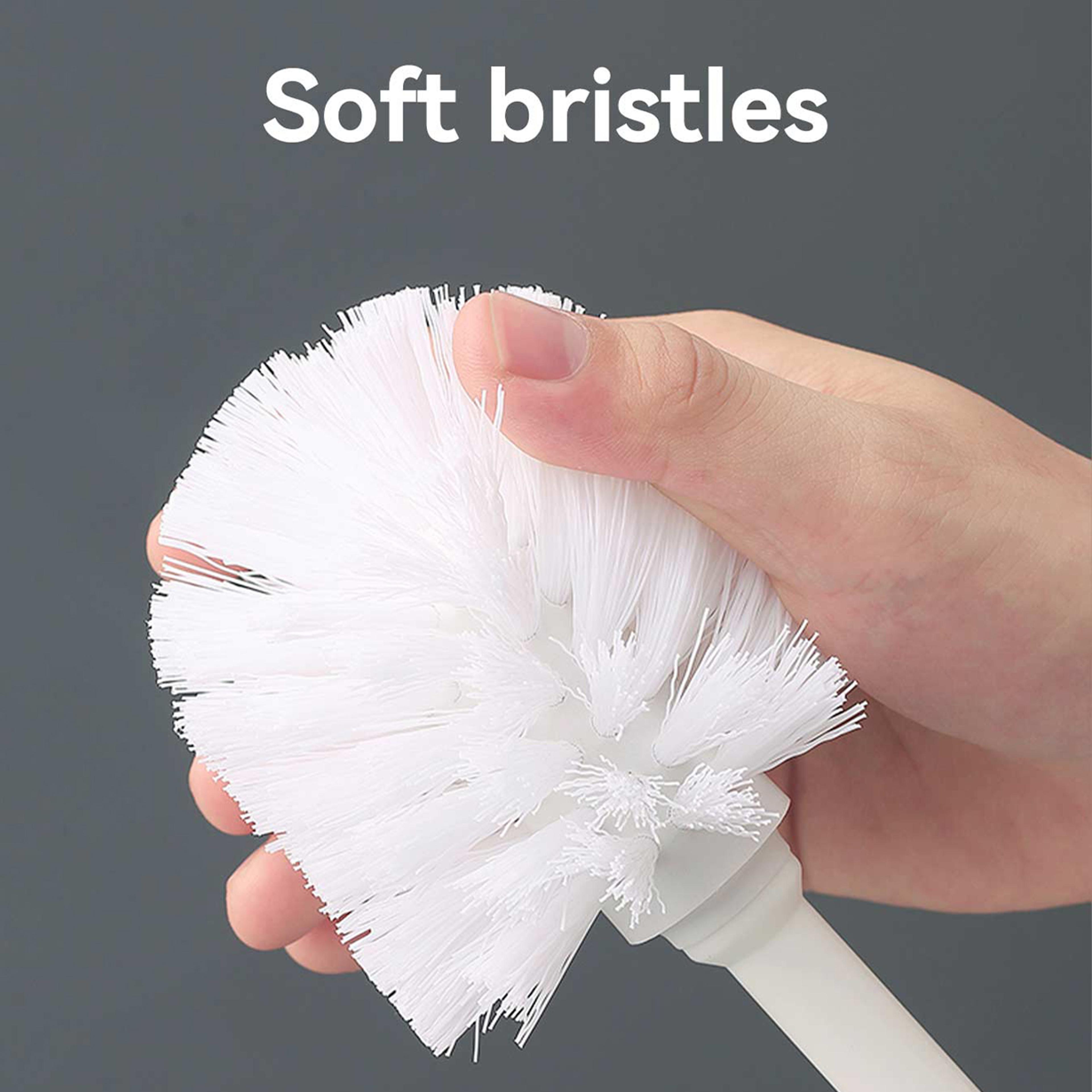 Long Handle Toilet Cleaning Brush With Standing Base Plastic WC Bathroom Accessories 5