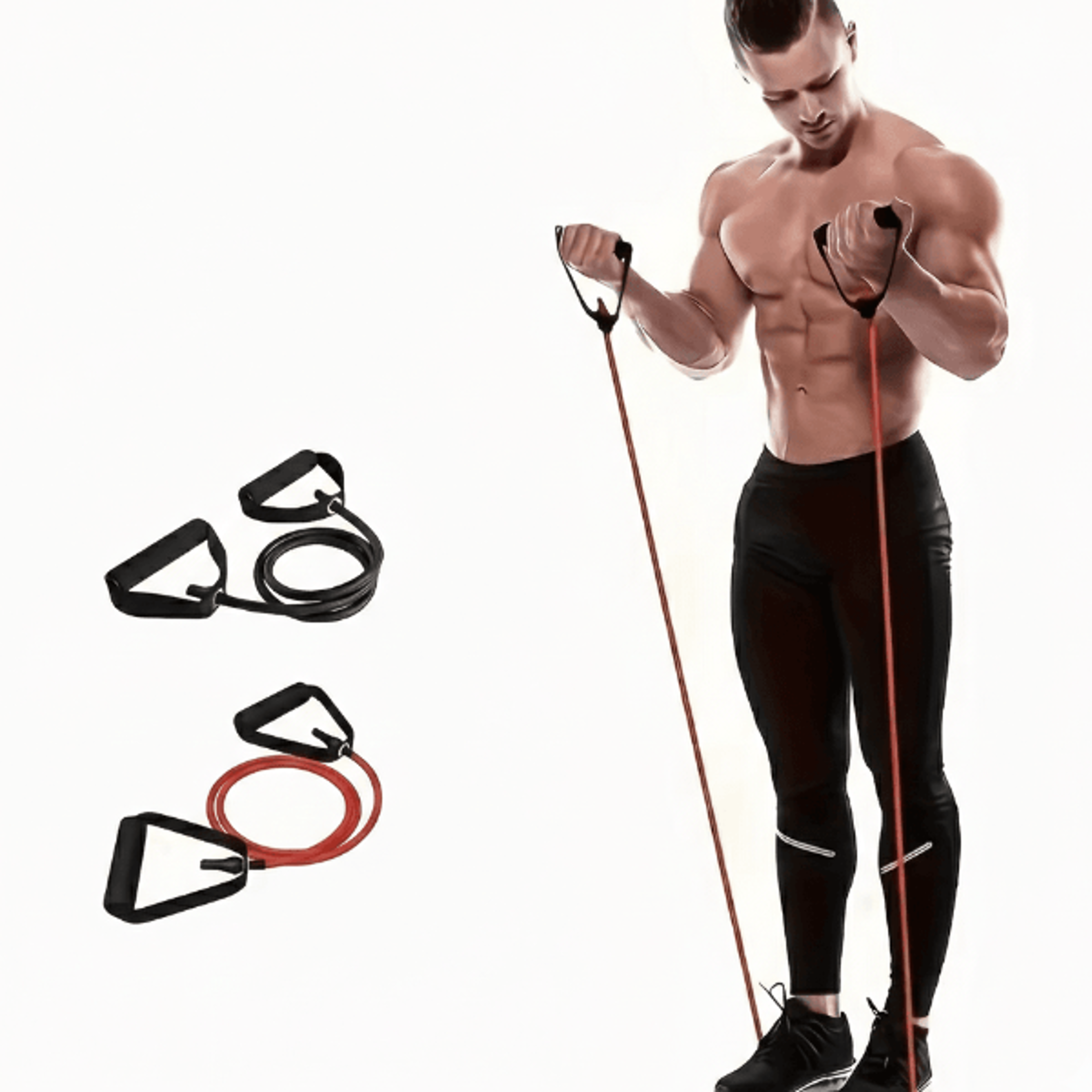 exercise bands with handles, resistance bands for strength training equipment for men women