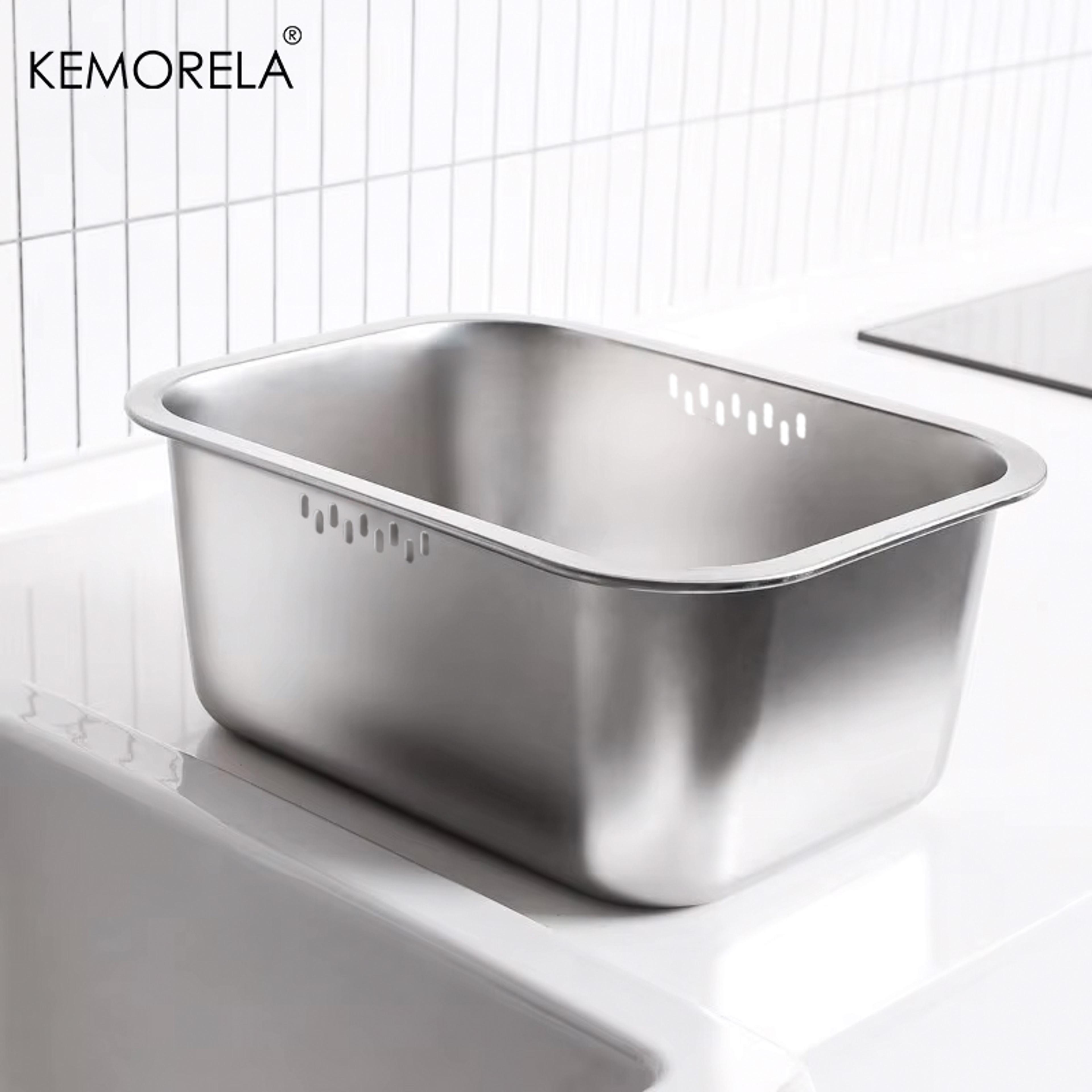 multipurpose kitchen sink bowl portable washing-up bowl stainless steel dishpan vegetable washing basins
