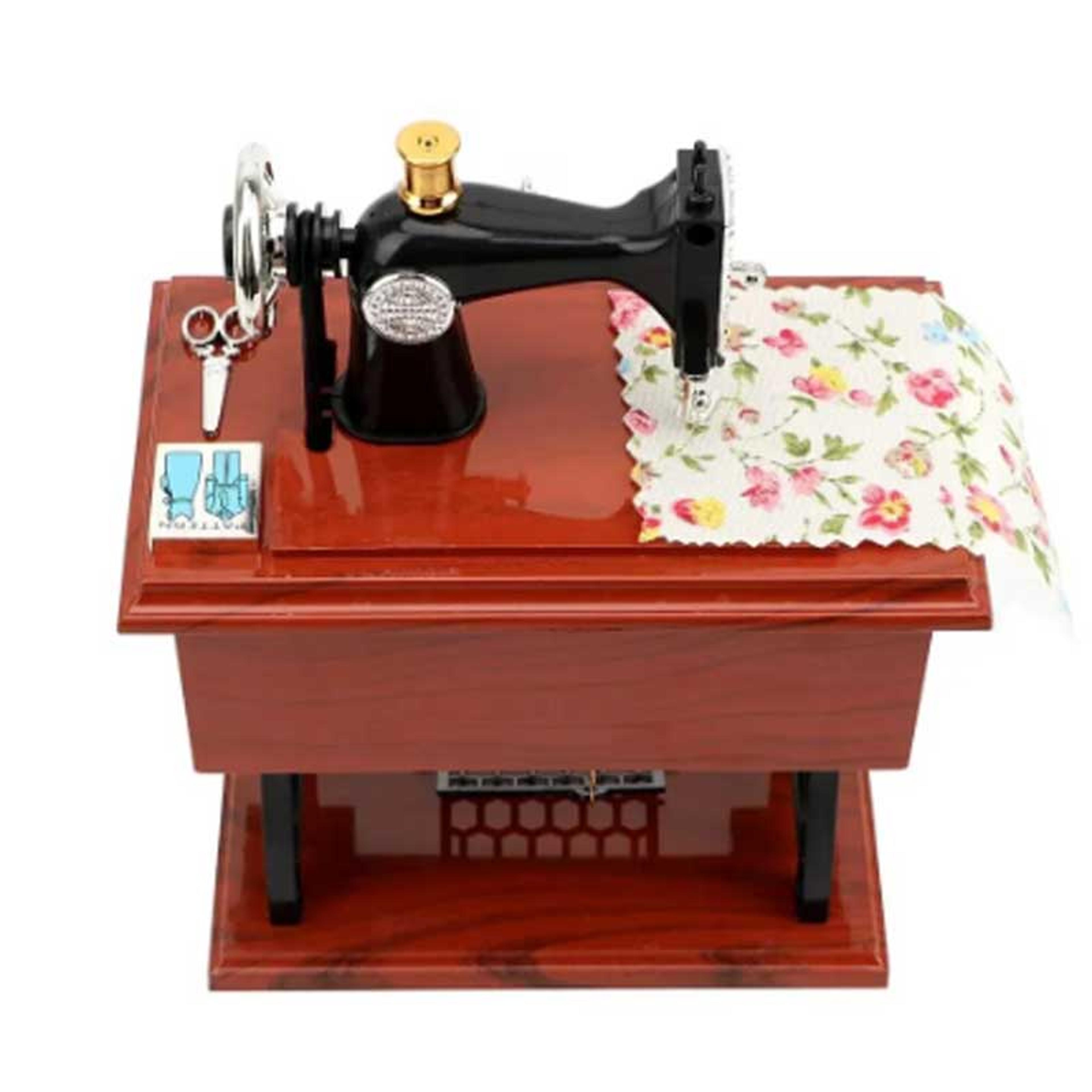 sewing machine model music box, vintage sewing machine home desktop decoration, small ornament for bedroom living room