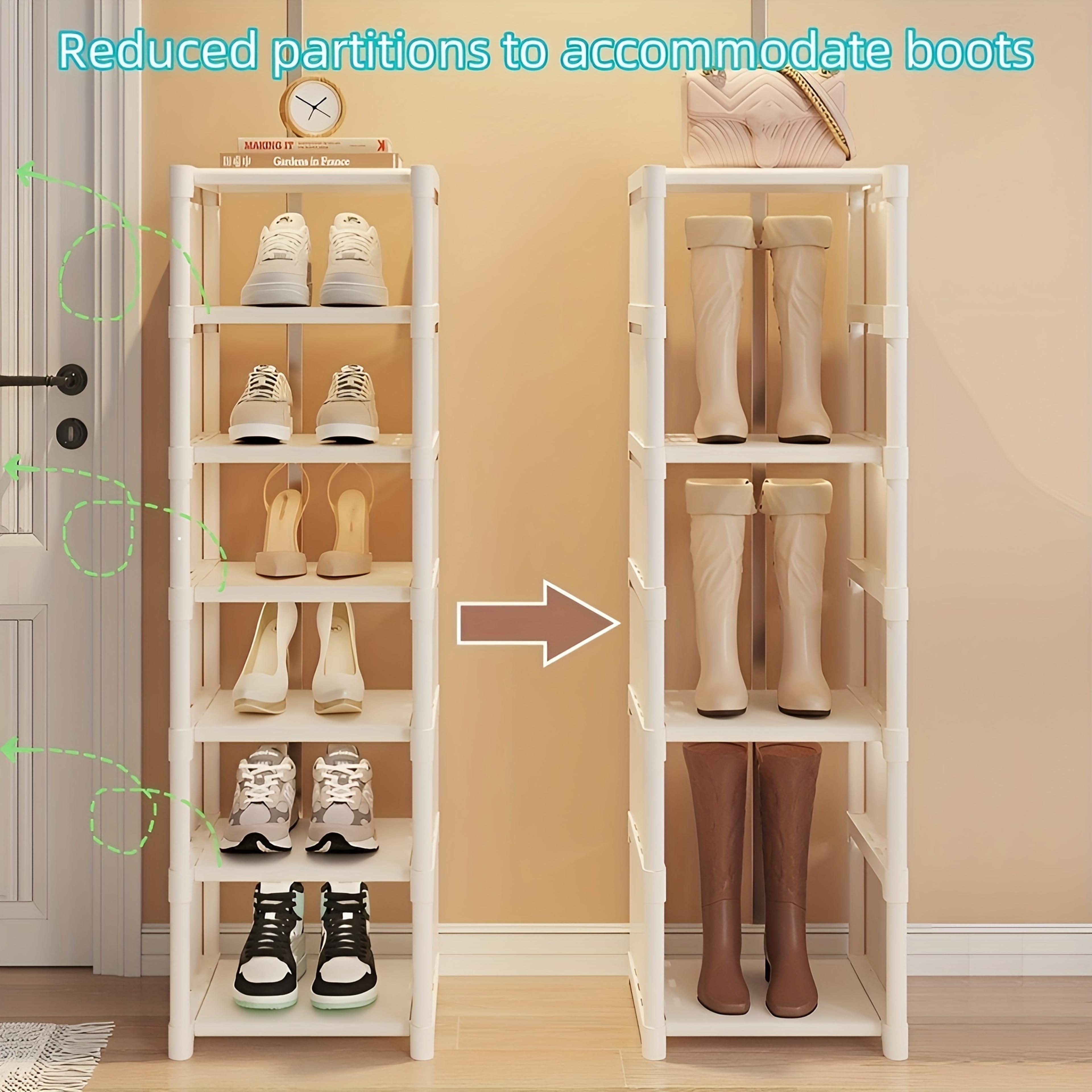 MultiTier Metal Frame Shoe Rack Space Saving For Sneakers Sandals Entryway Easy Assembly Fabric She 3