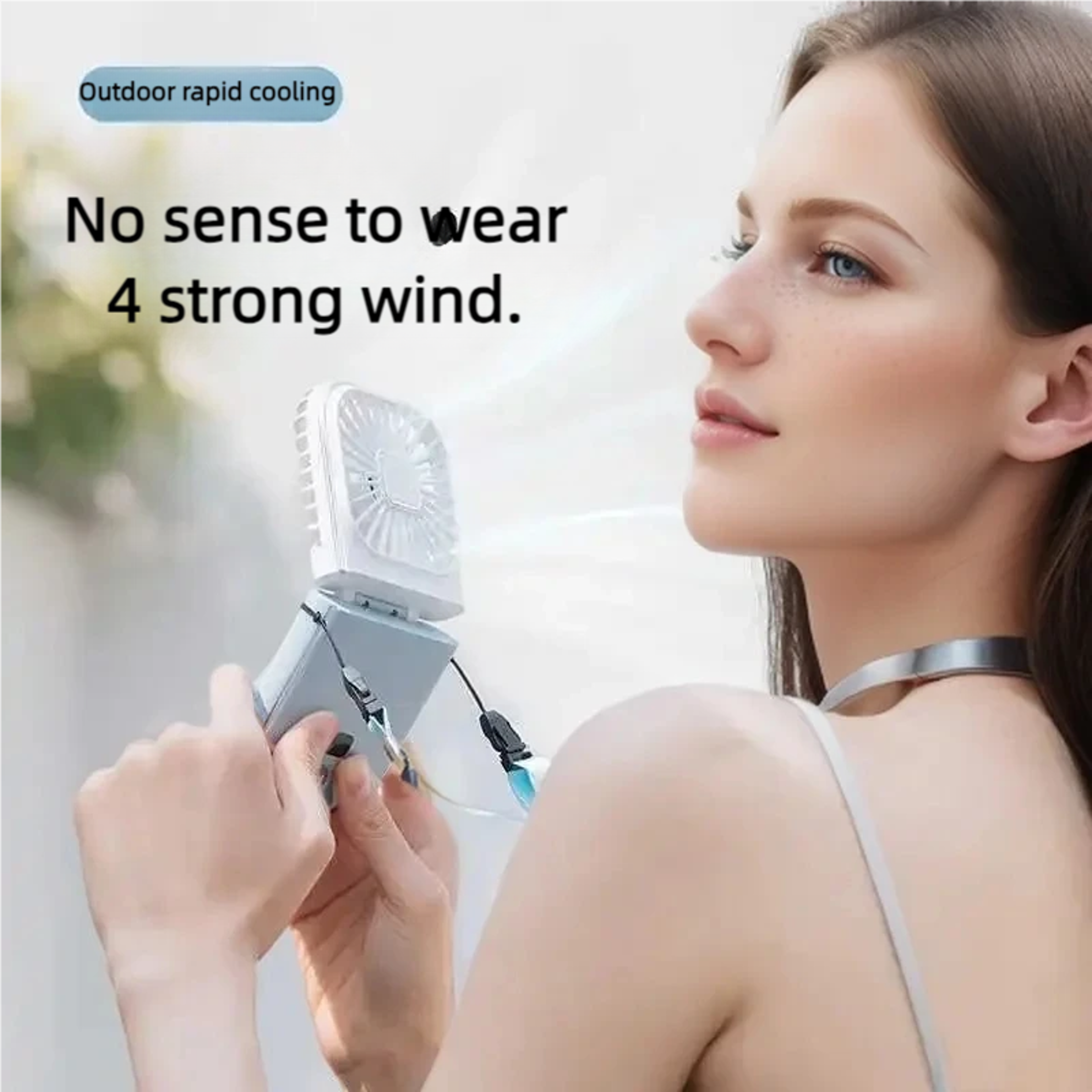 Foldable Hanging Neck Fan USB Mini Fan For Sports Camping  Cooling With Mute Desktop Refrigeration 5