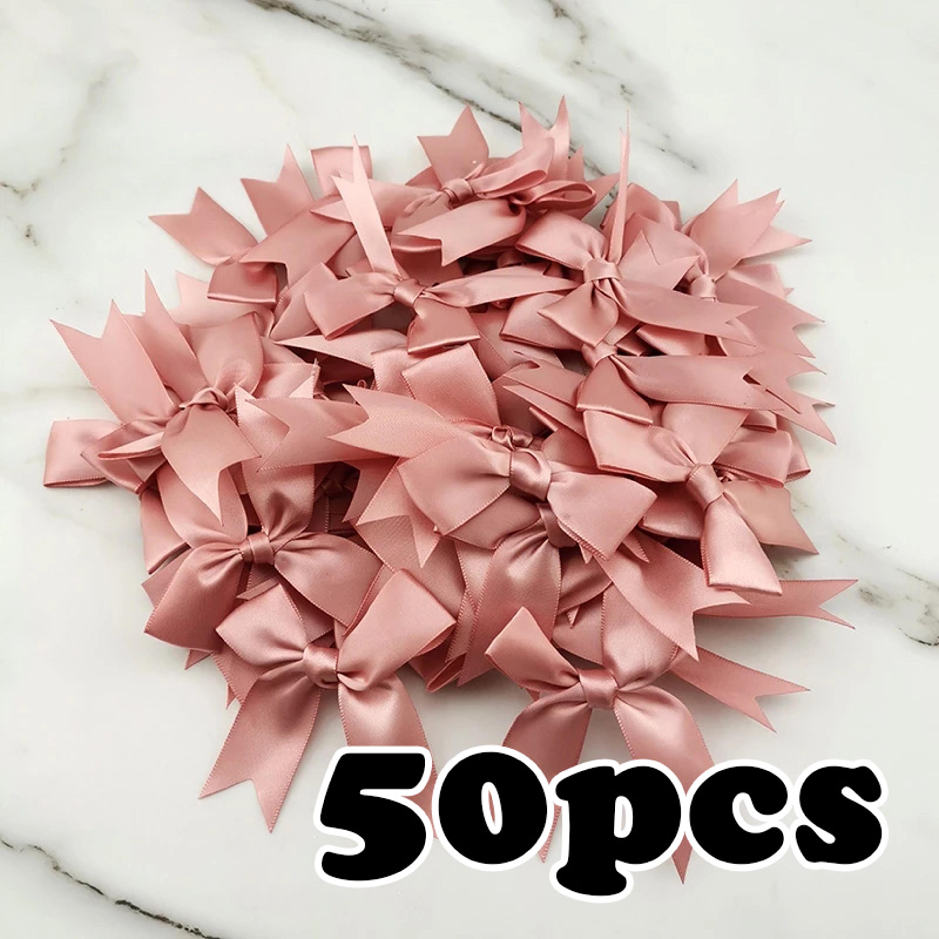 Fresh Pink Satin Ribbon Bow For Craft  Party Decoration DIY Flower Embellishment 5