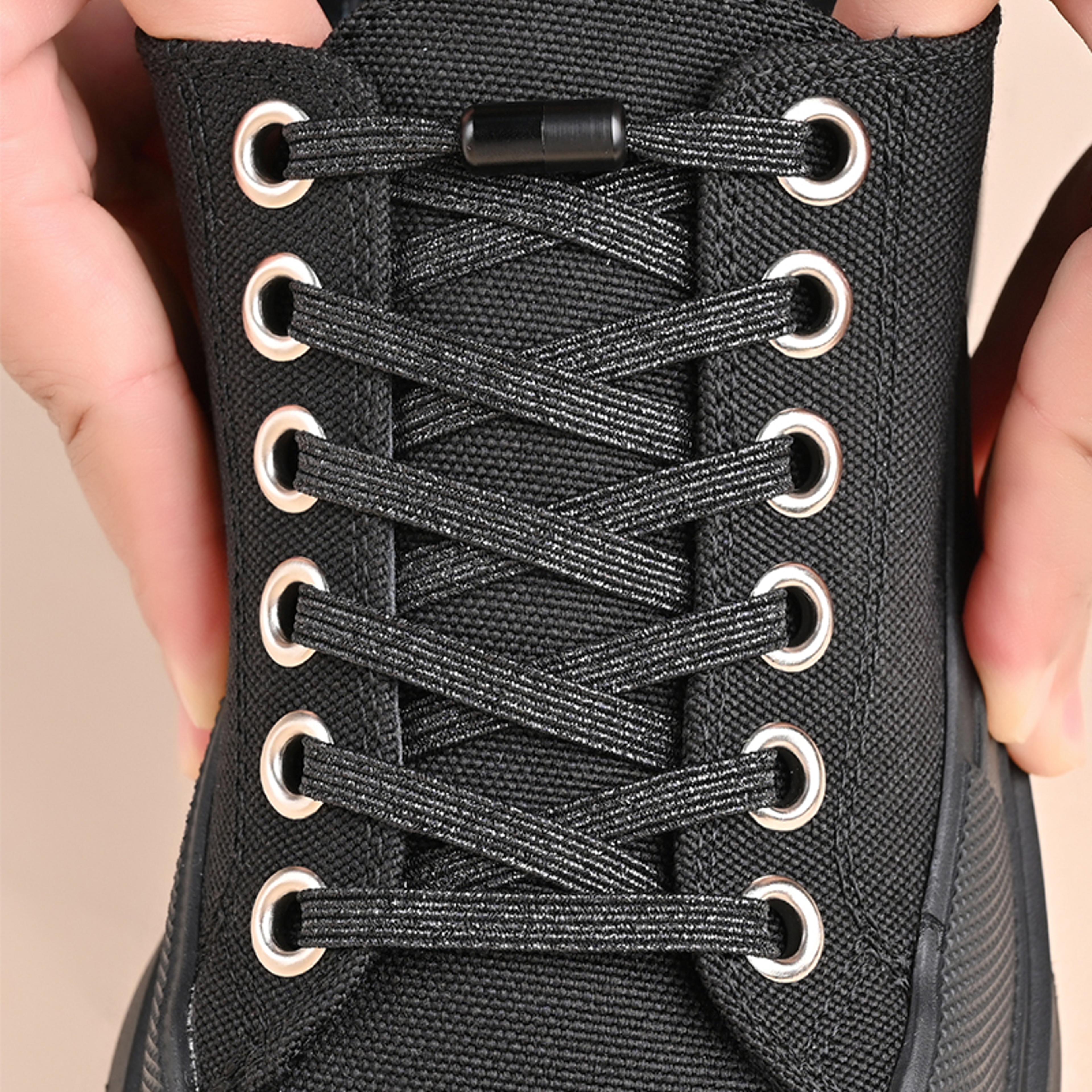 No Tie Elastic Shoelaces With Colorful Pearl Buckle Perfect For Kids  Adults 12