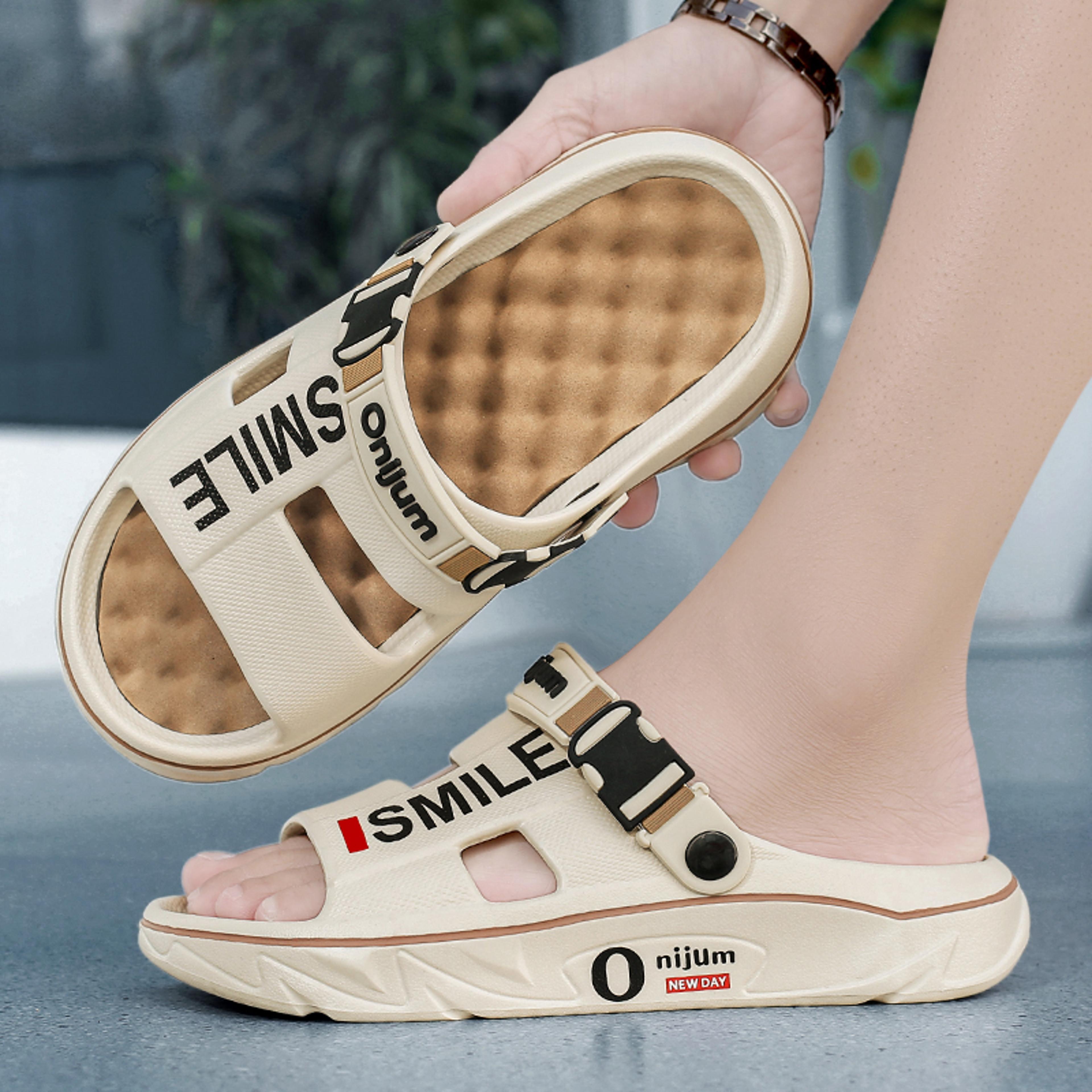 Mens Comfortable Massage Slippers Indoor  Outdoor Soft Sandals Casual Shoes For Men And Women Beach 4
