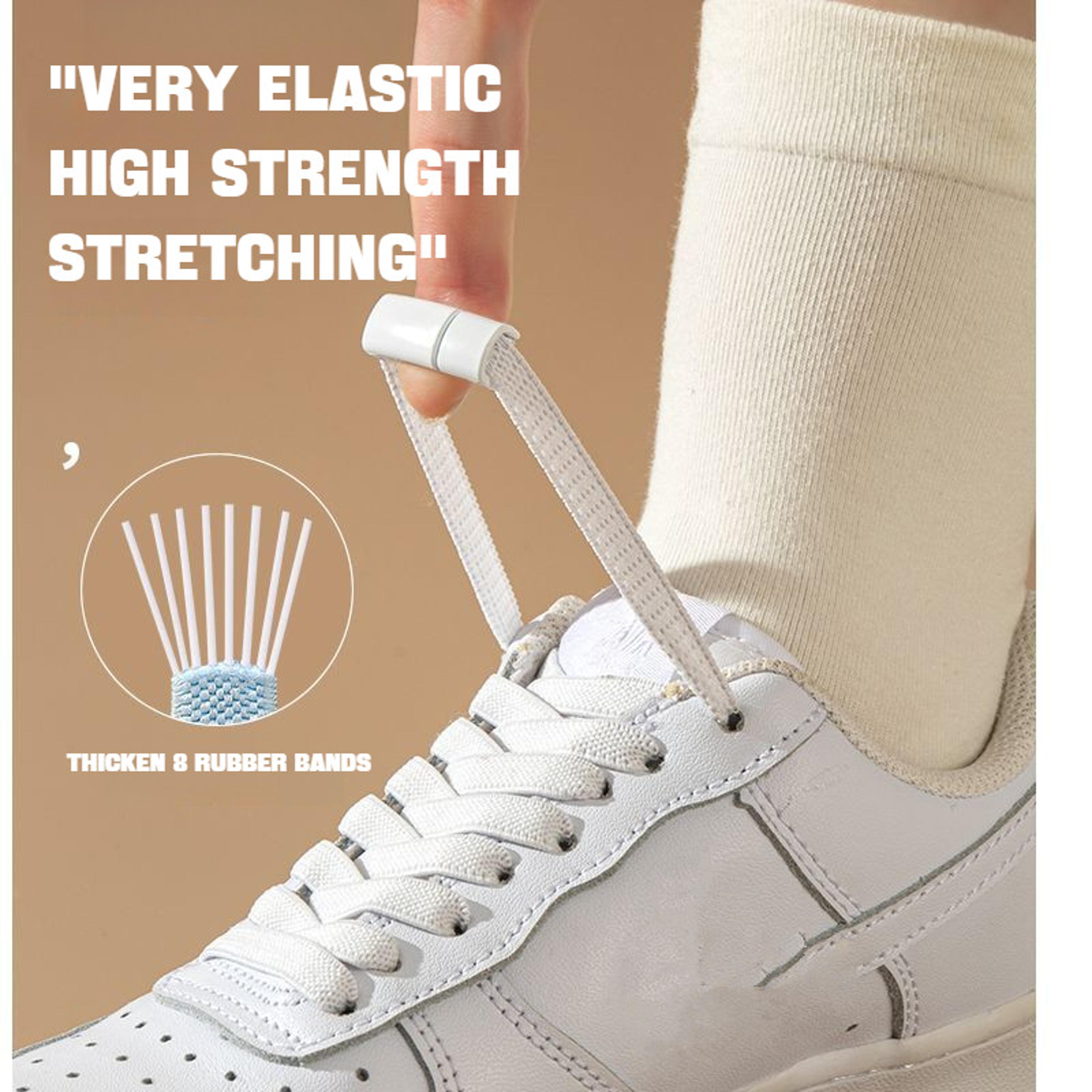 Magnetic Lock NoTie Shoelaces For Sneakers  Boots Flat Elastic Design 3