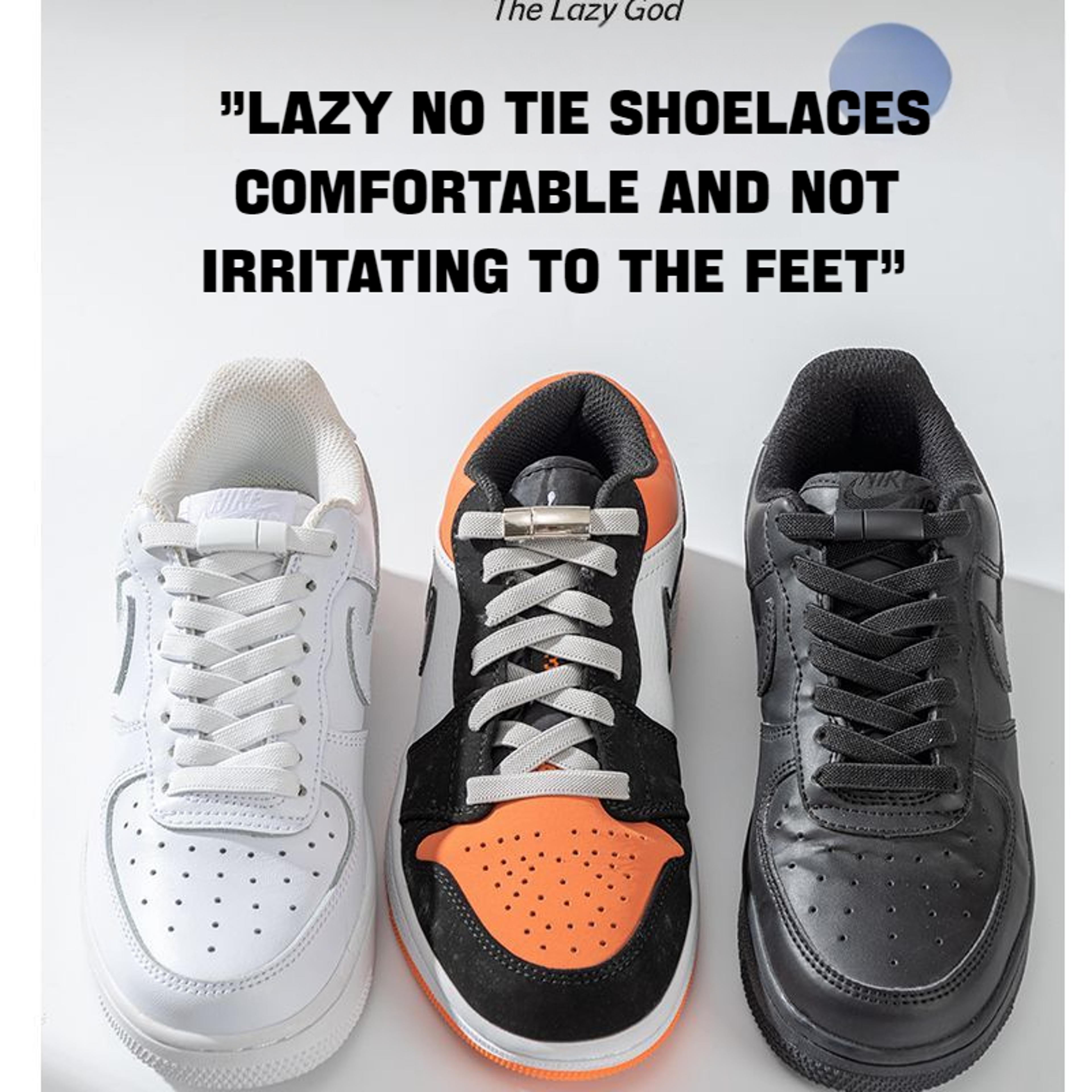 Magnetic Lock NoTie Shoelaces For Sneakers  Boots Flat Elastic Design 4