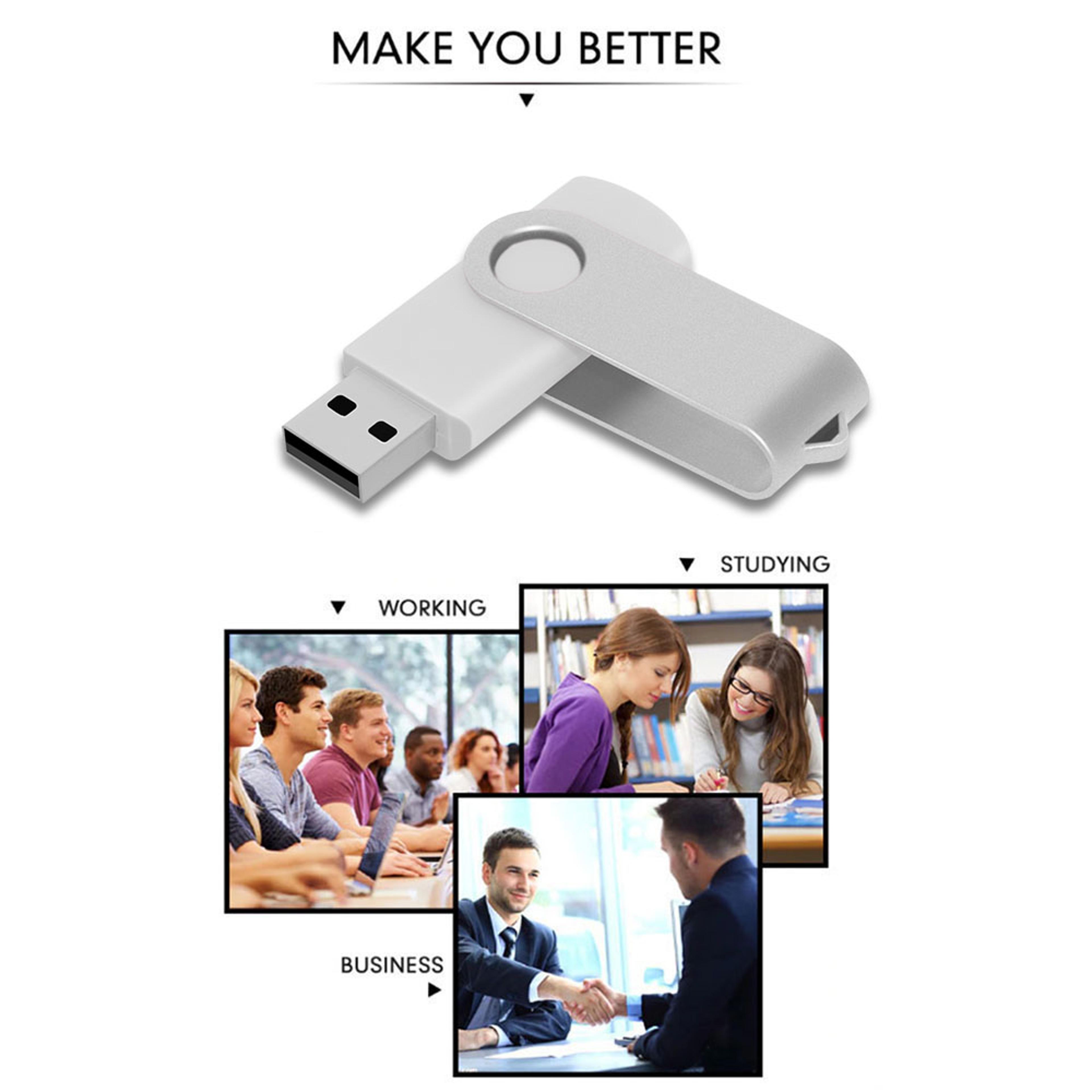 Metal USB Flash Drive Portable Swivel USB Drive Durable Metal USB Flash Drive Storage Stick 2