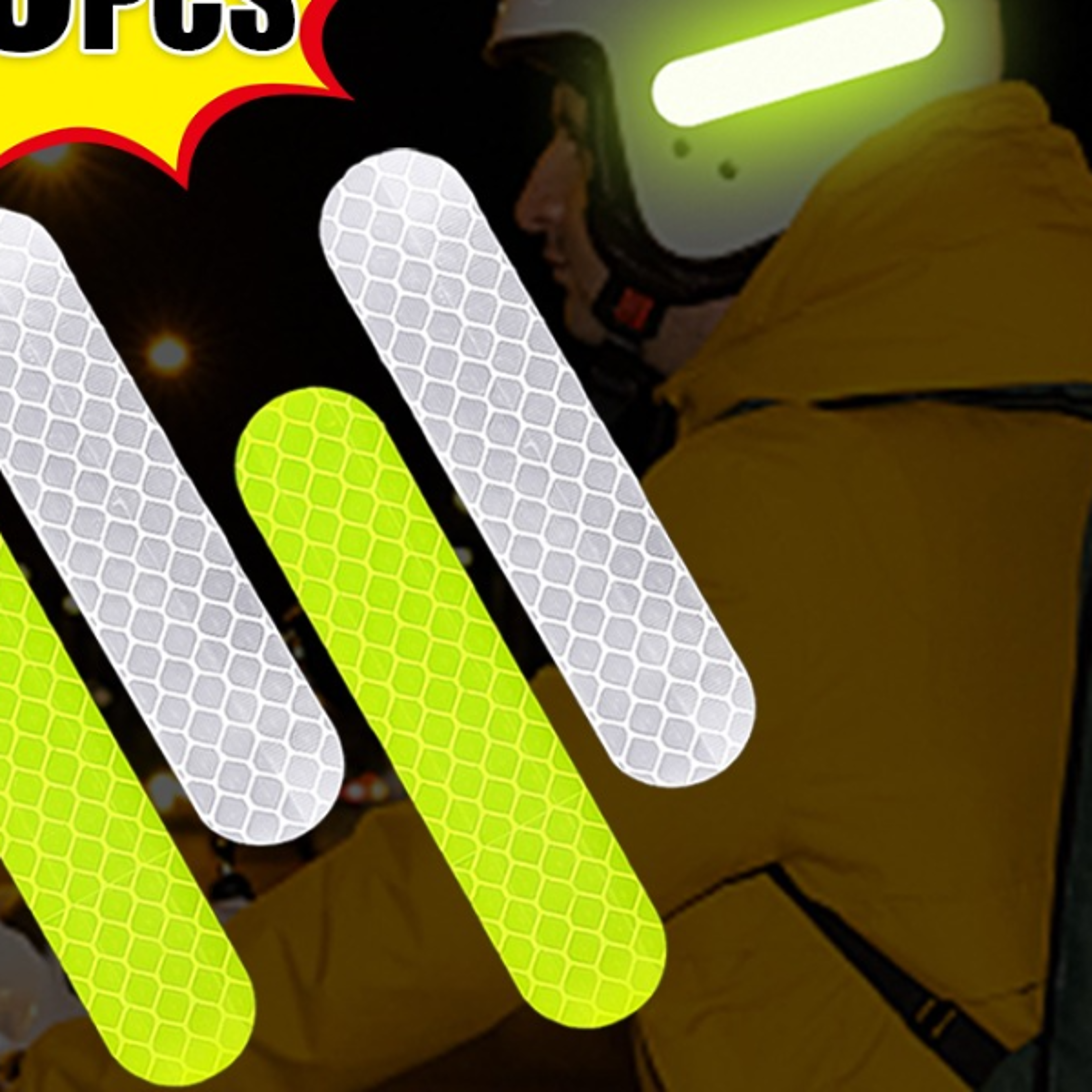 reflective safety stickers for helmet waterproof high-visibility reflector tape for night riding, walking, and driving