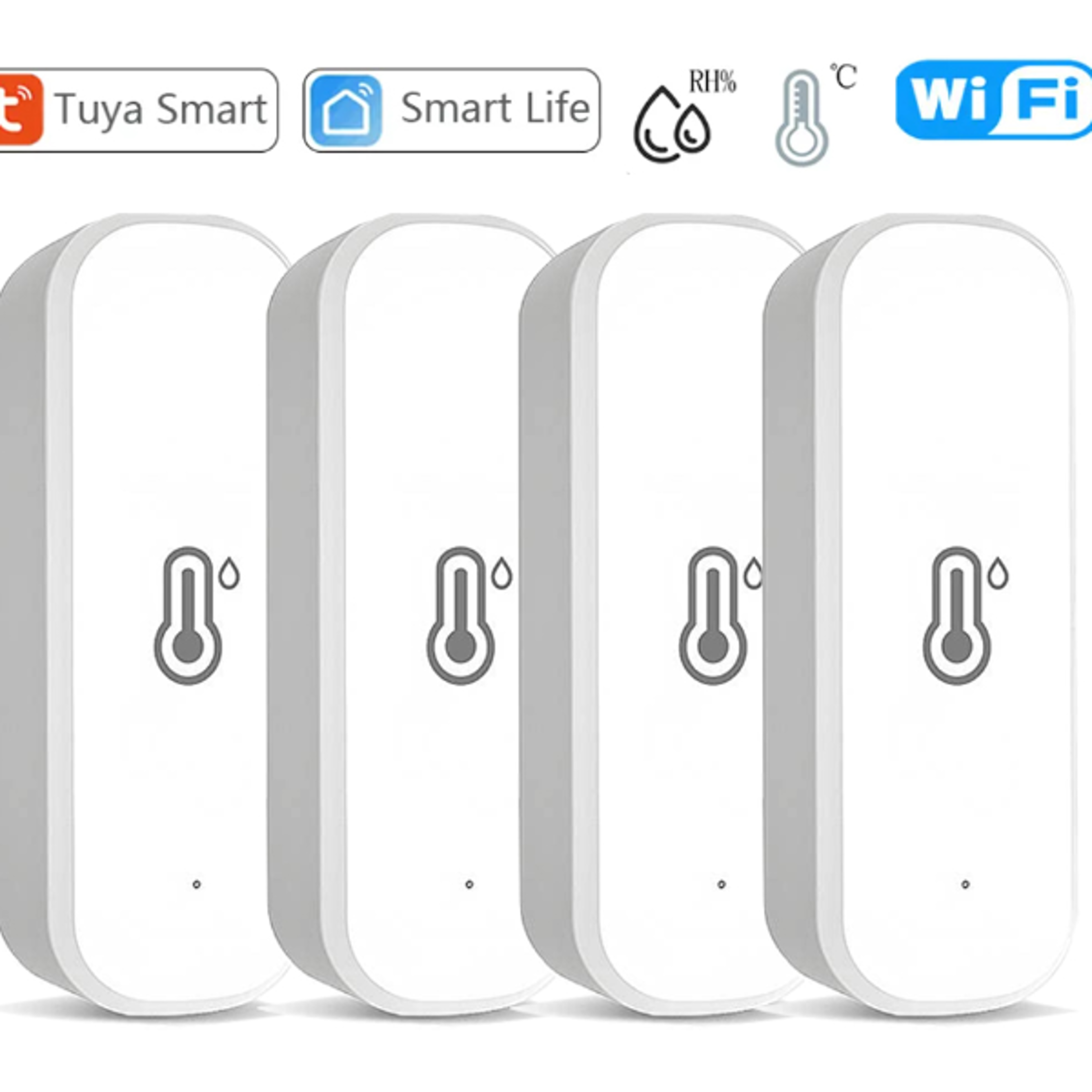 smart wifi temperature and humidity sensor for smart homes works with alexa & google assistant