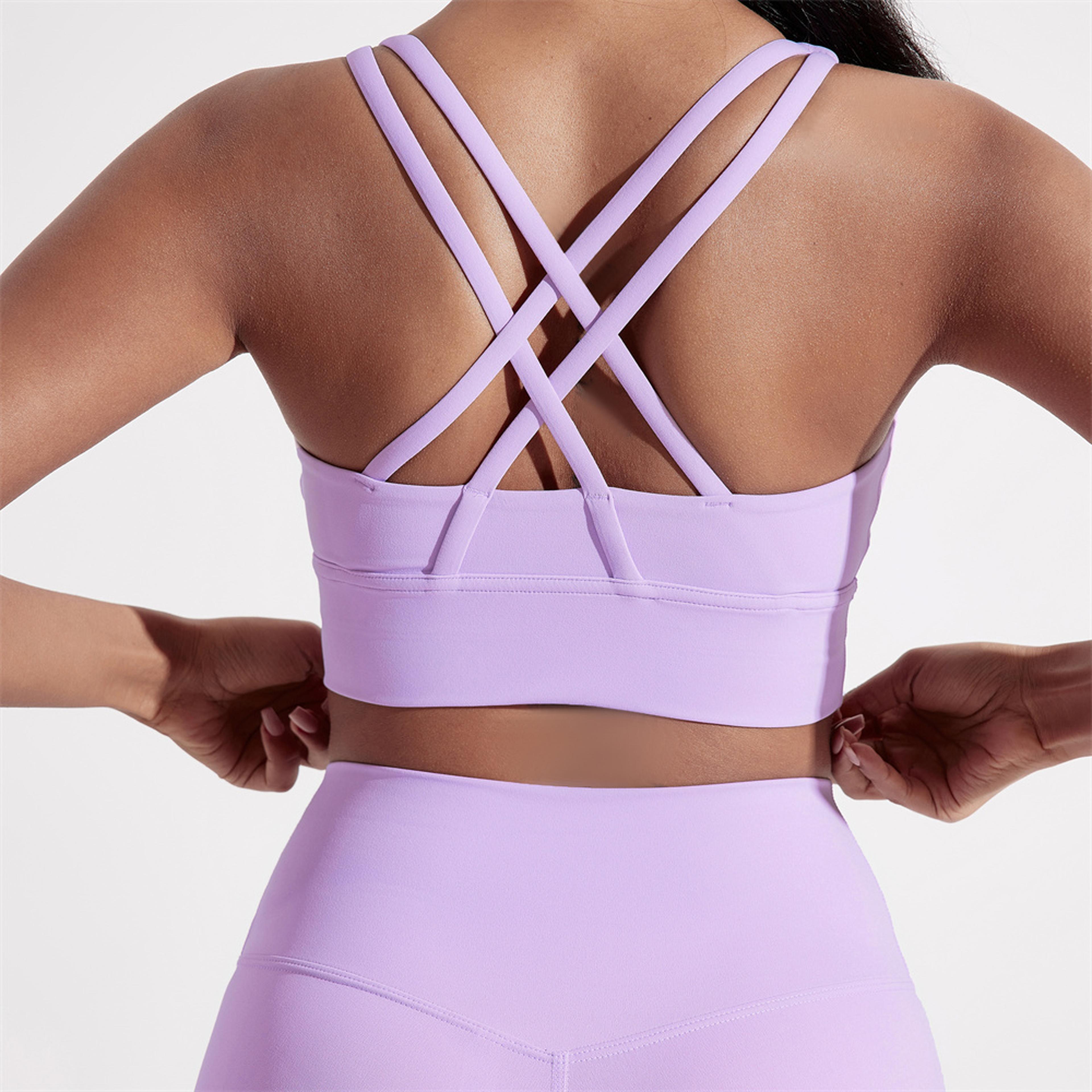 Solid Color CrossBack Sports Bra With Chest Pad For HighImpact Training And Yoga 5