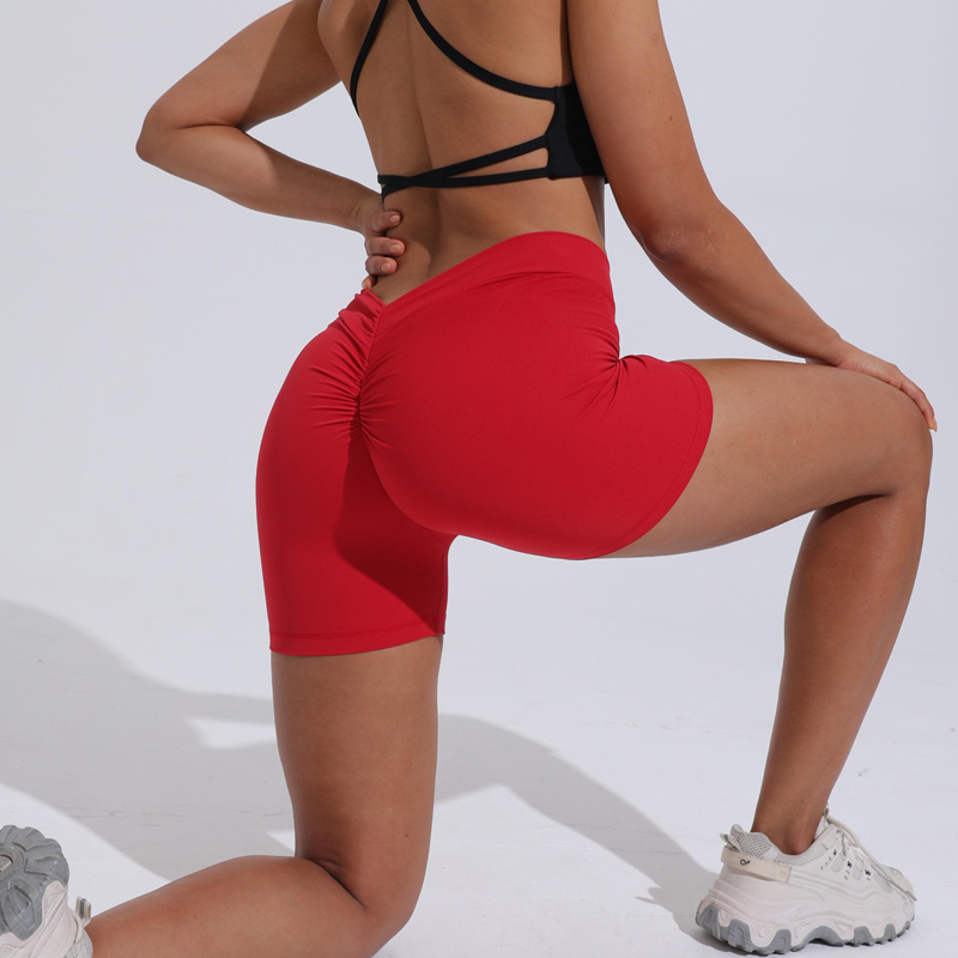 HighWaisted Hip Lifting Yoga Shorts For Women Nylon TightFitting Fitness Pants 2
