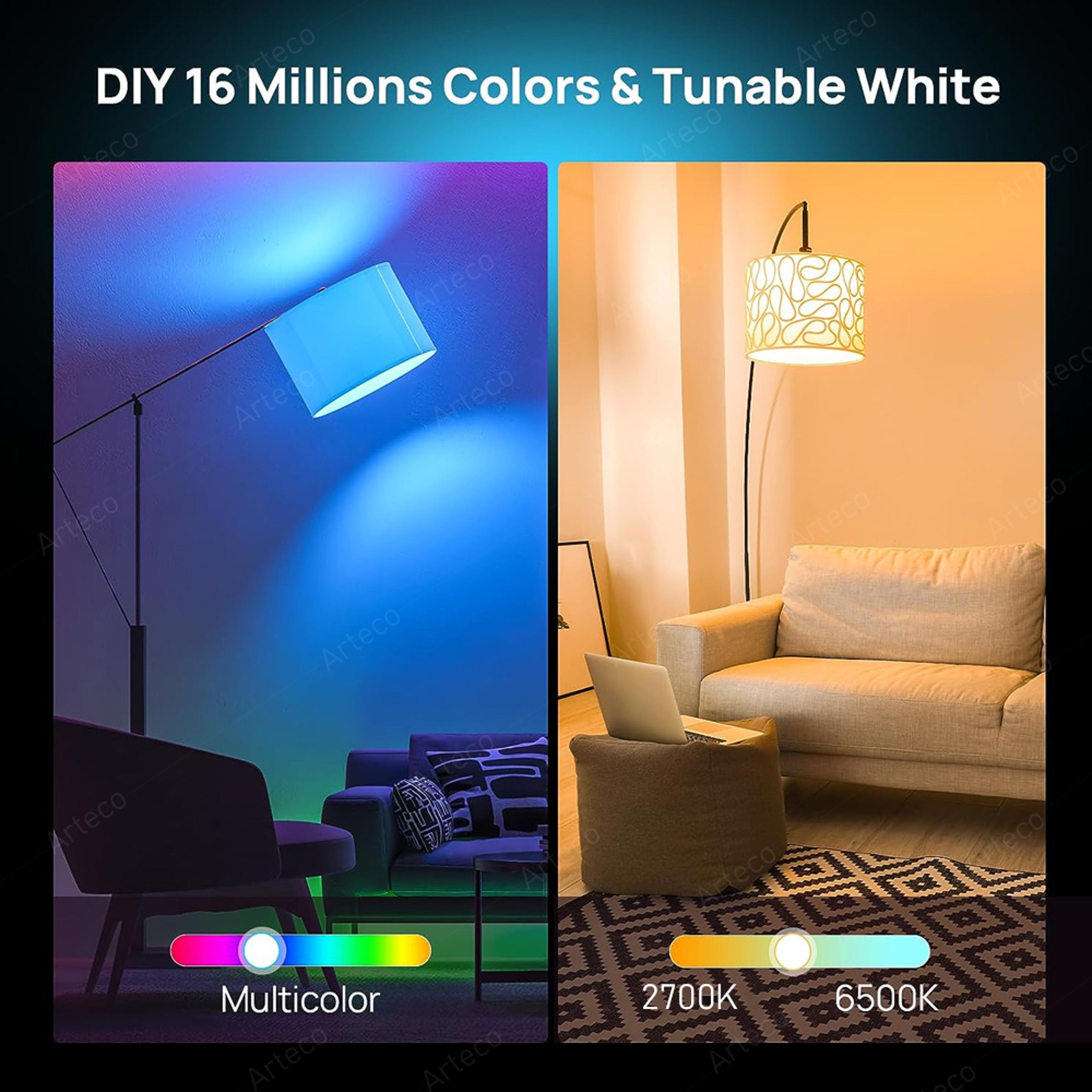 Smart WiFi LED Bulb RGB Light Bulb Compatible With Amazon Alexa  Google Home 2