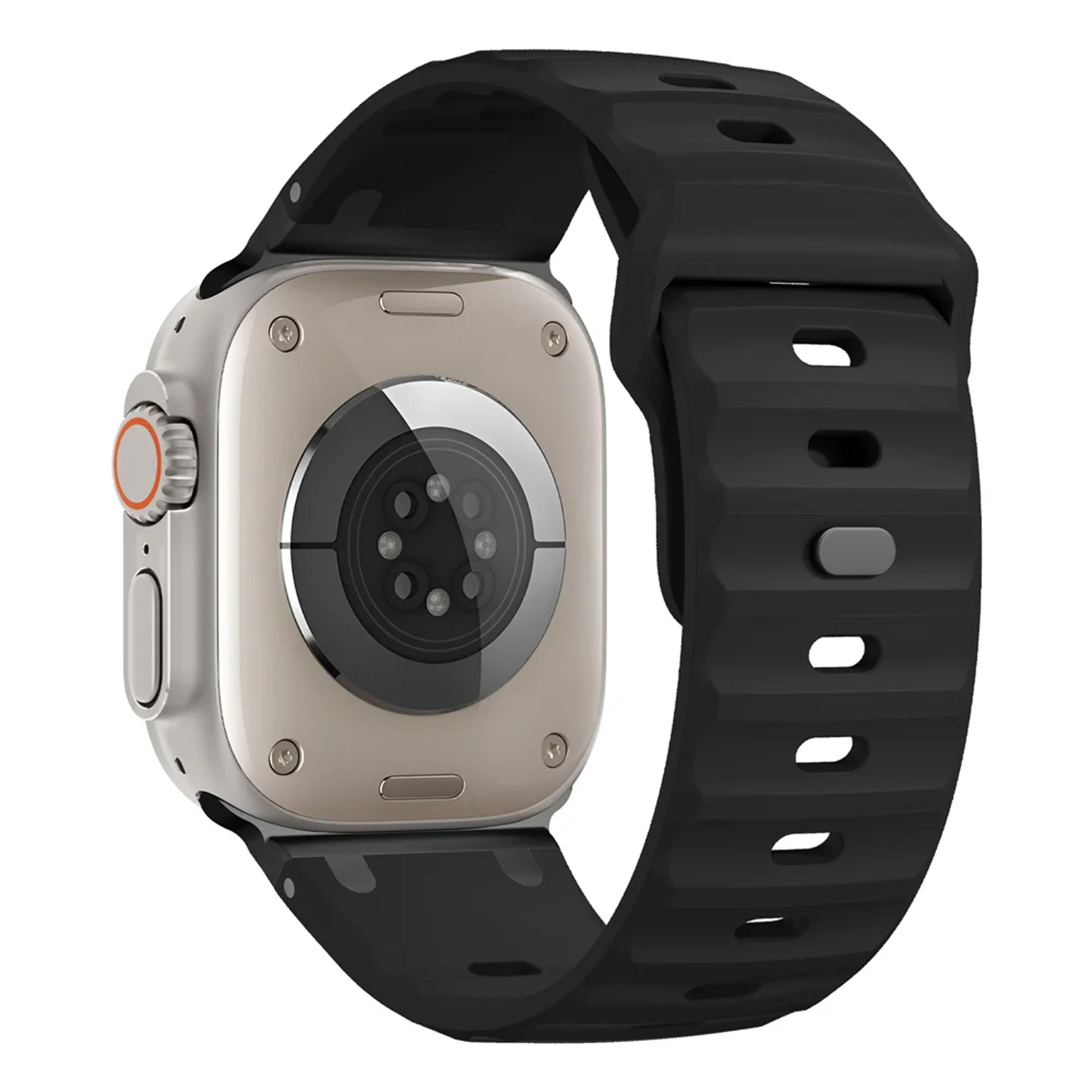 Sport Silicone Strap For Apple Watch Ultra Stainless Steel Bracelet Band For IWatch Series 1